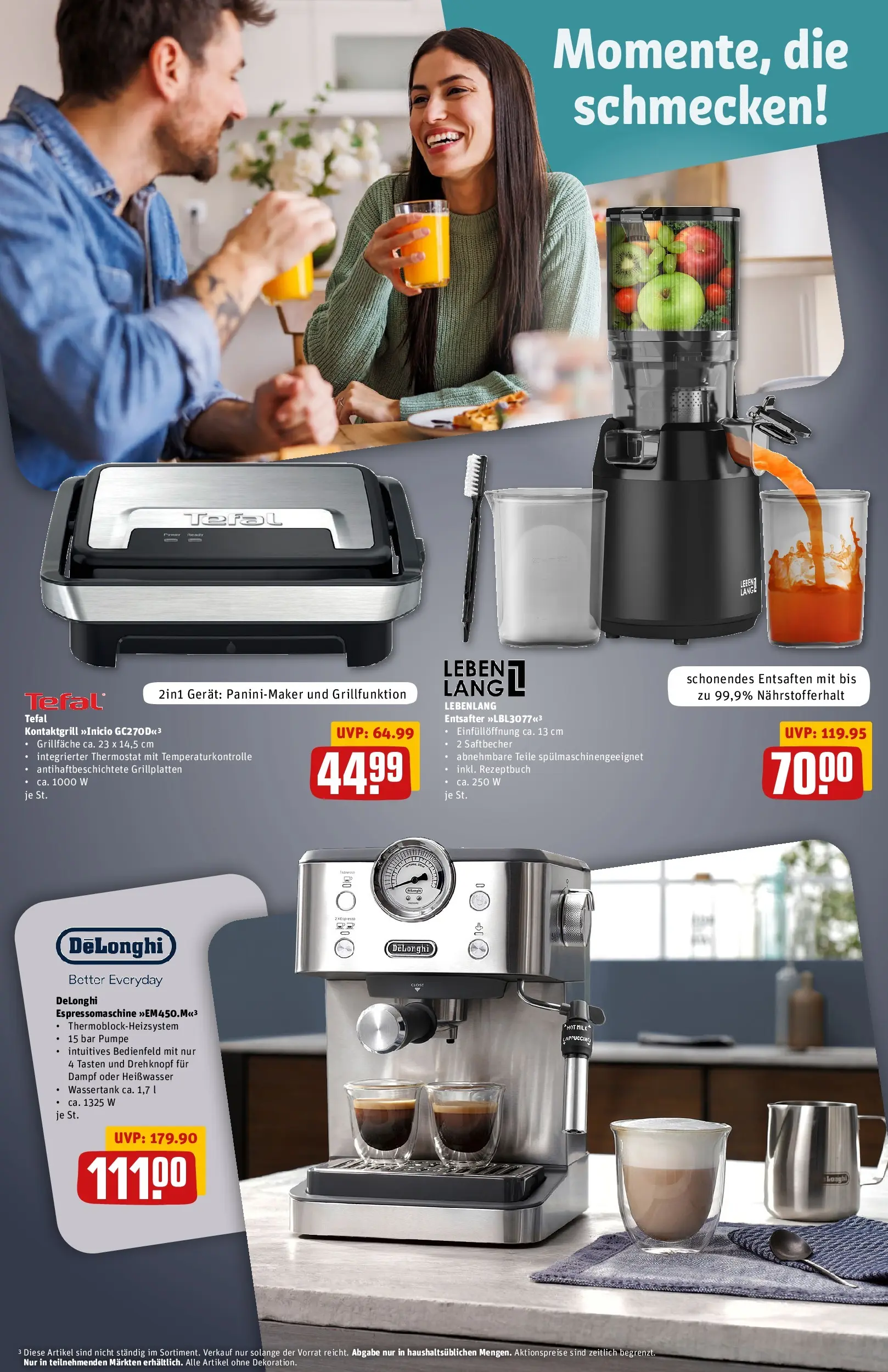 REWE Prospekt ab 30.03.2026 zum Blättern » Angebote | Seite: 38 | Produkte: Grill, Entsafter