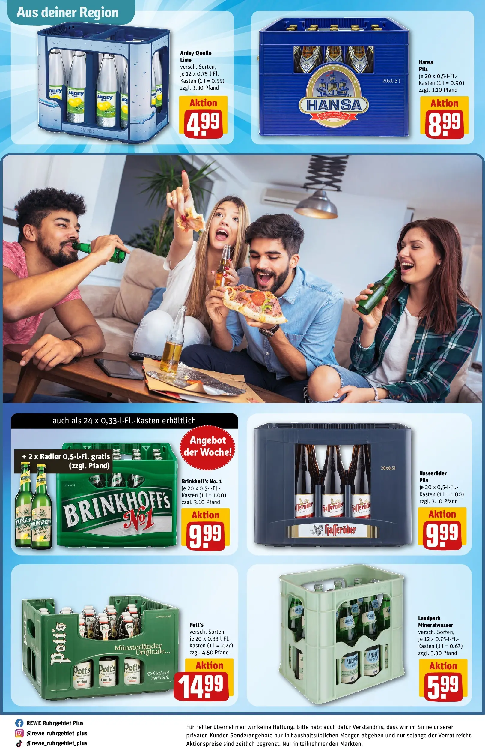 REWE Prospekt ab 30.03.2026 zum Blättern » Angebote | Seite: 35 | Produkte: Pils, Mineralwasser, Radler, Hasseröder