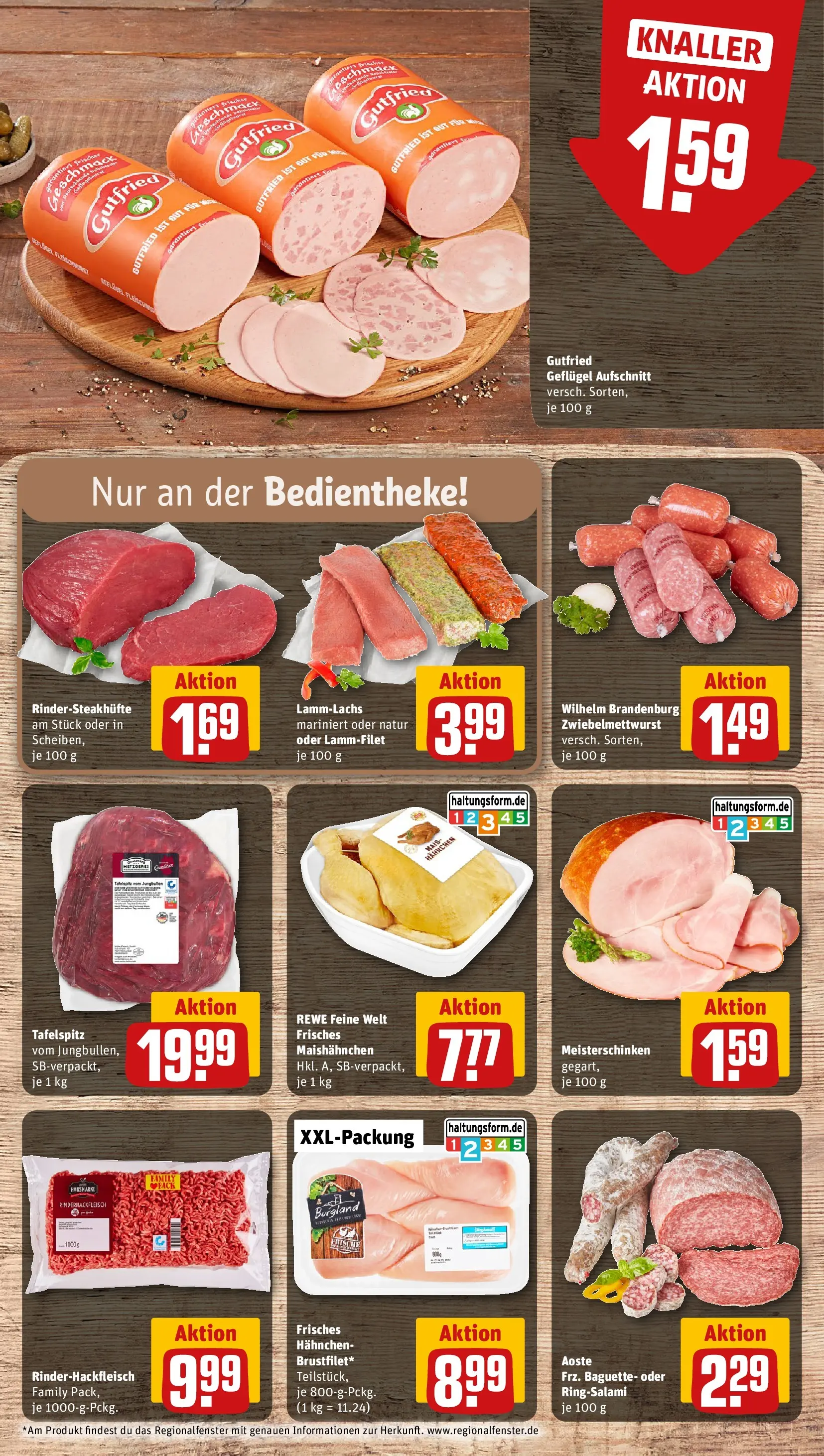 REWE Prospekt ab 30.03.2026 zum Blättern » Angebote | Seite: 12 | Produkte: Hahnchen, Baguette, Salami, Steak