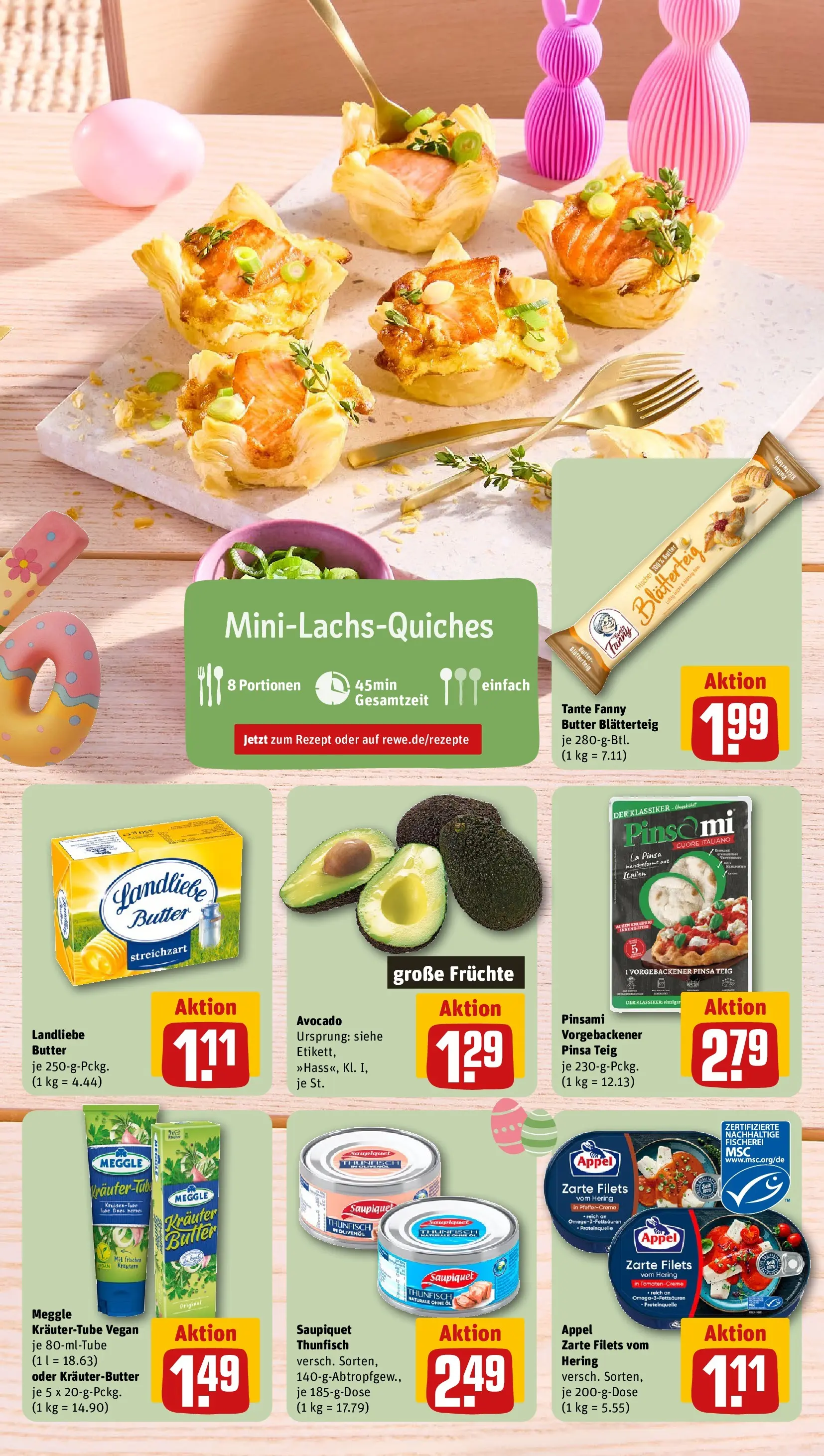 REWE Prospekt ab 30.03.2026 zum Blättern » Angebote | Seite: 5 | Produkte: Thunfisch, Olivenol, Landliebe butter, Avocado