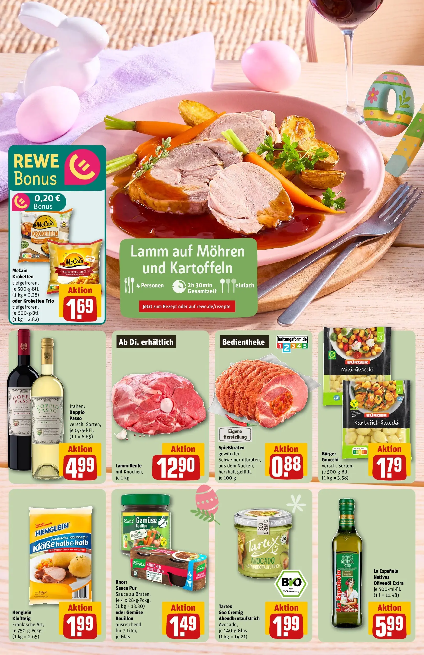 REWE Prospekt ab 30.03.2026 zum Blättern » Angebote | Seite: 6 | Produkte: Olivenol, Knorr, Mohren, Gemüse