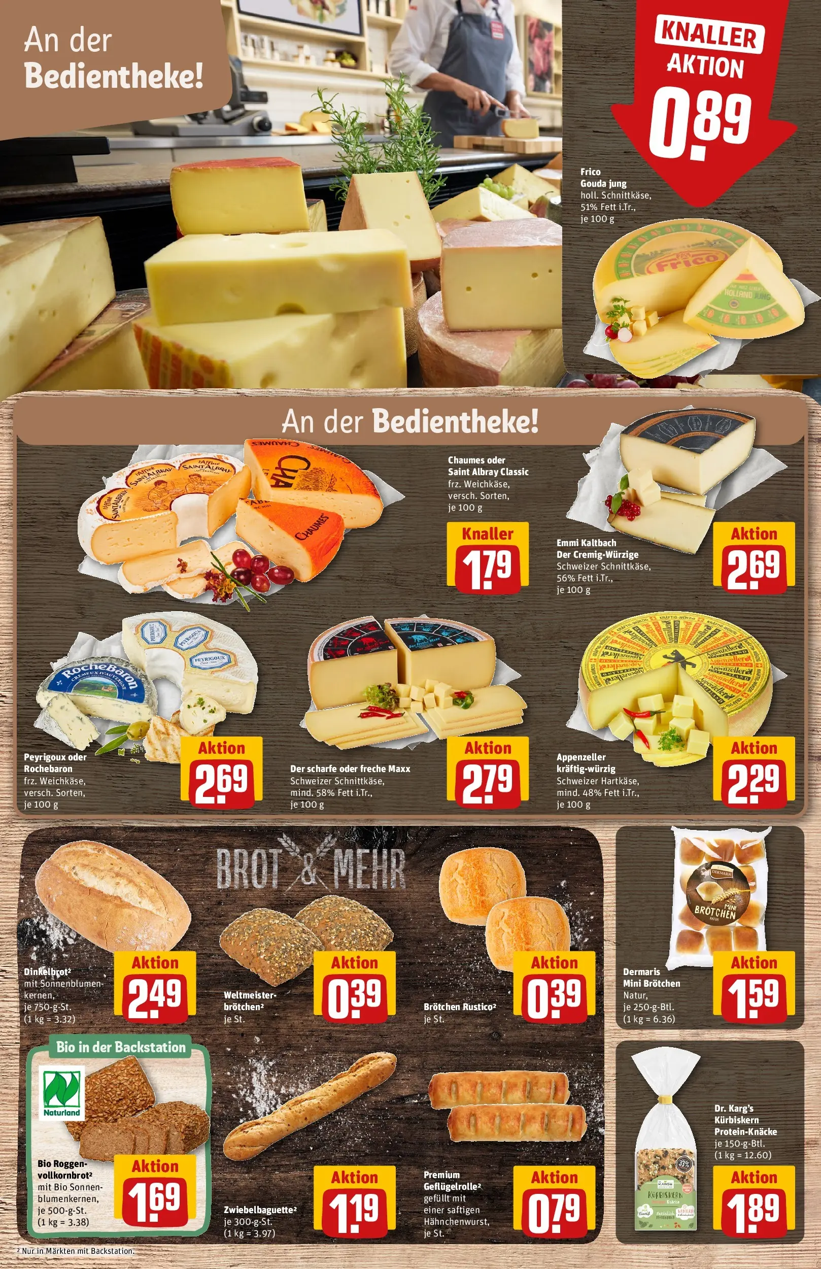 REWE Prospekt ab 30.03.2026 zum Blättern » Angebote | Seite: 15 | Produkte: Gouda, Baguette, Brot