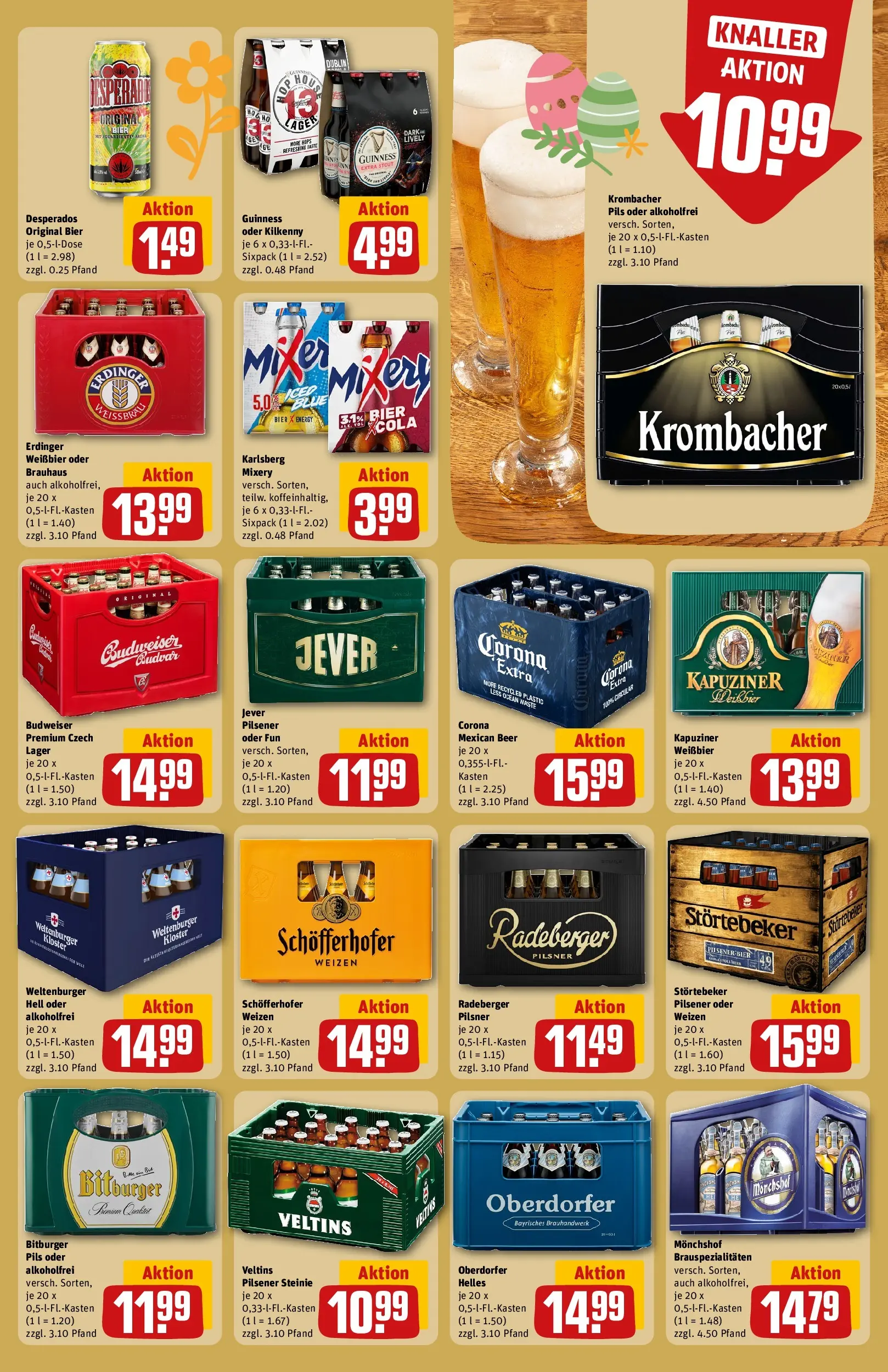 REWE Prospekt ab 30.03.2026 zum Blättern » Angebote | Seite: 27 | Produkte: Erdinger, Bier, Radeberger pilsner, Veltins