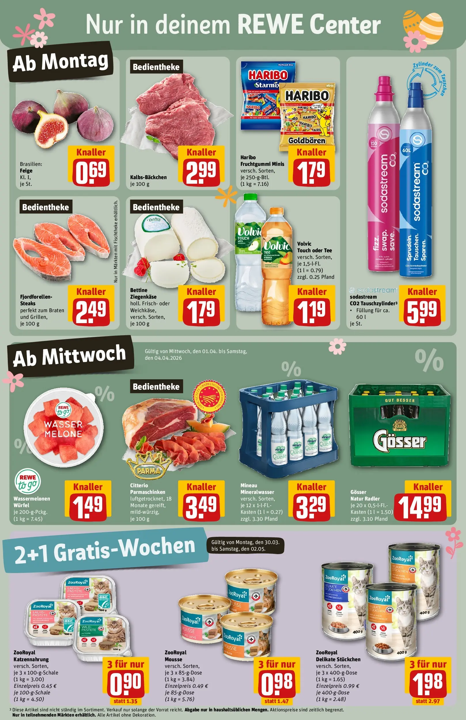 REWE Prospekt ab 30.03.2026 zum Blättern » Angebote | Seite: 3 | Produkte: Volvic touch, Wasser, Steak, Volvic