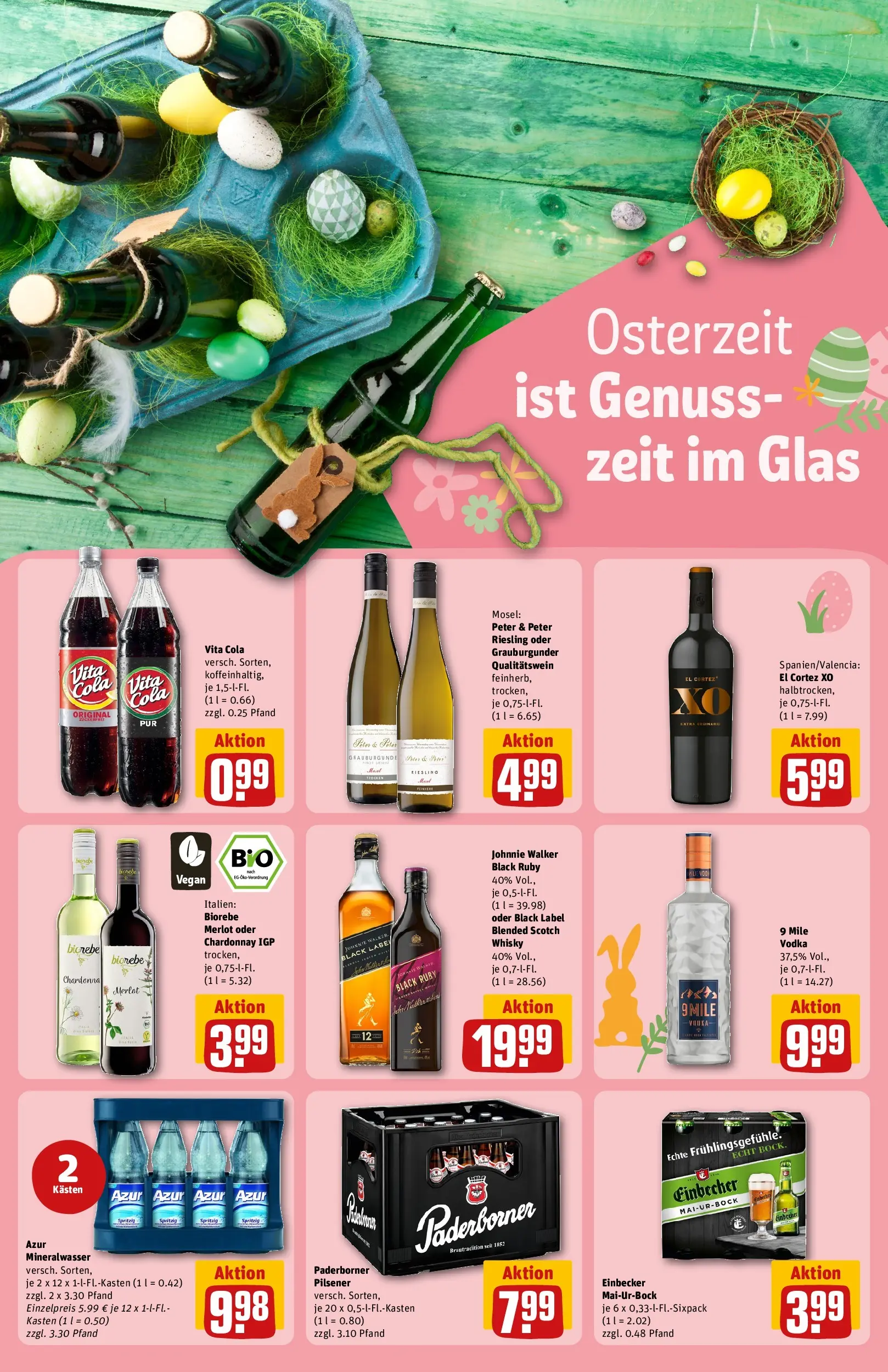 REWE Prospekt ab 30.03.2026 zum Blättern » Angebote | Seite: 25 | Produkte: Whisky, Mineralwasser, Vita cola, Johnnie walker