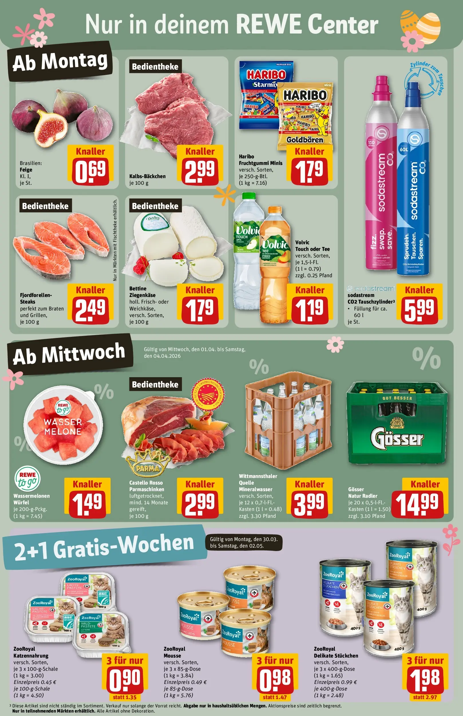 REWE Prospekt ab 30.03.2026 zum Blättern » Angebote | Seite: 3 | Produkte: Haribo, Volvic touch, Volvic, Sodastream