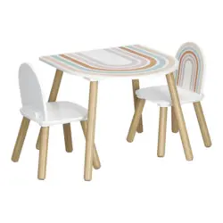 Zeller Kindertisch mit 2 St&uuml;hlen Rainbow
