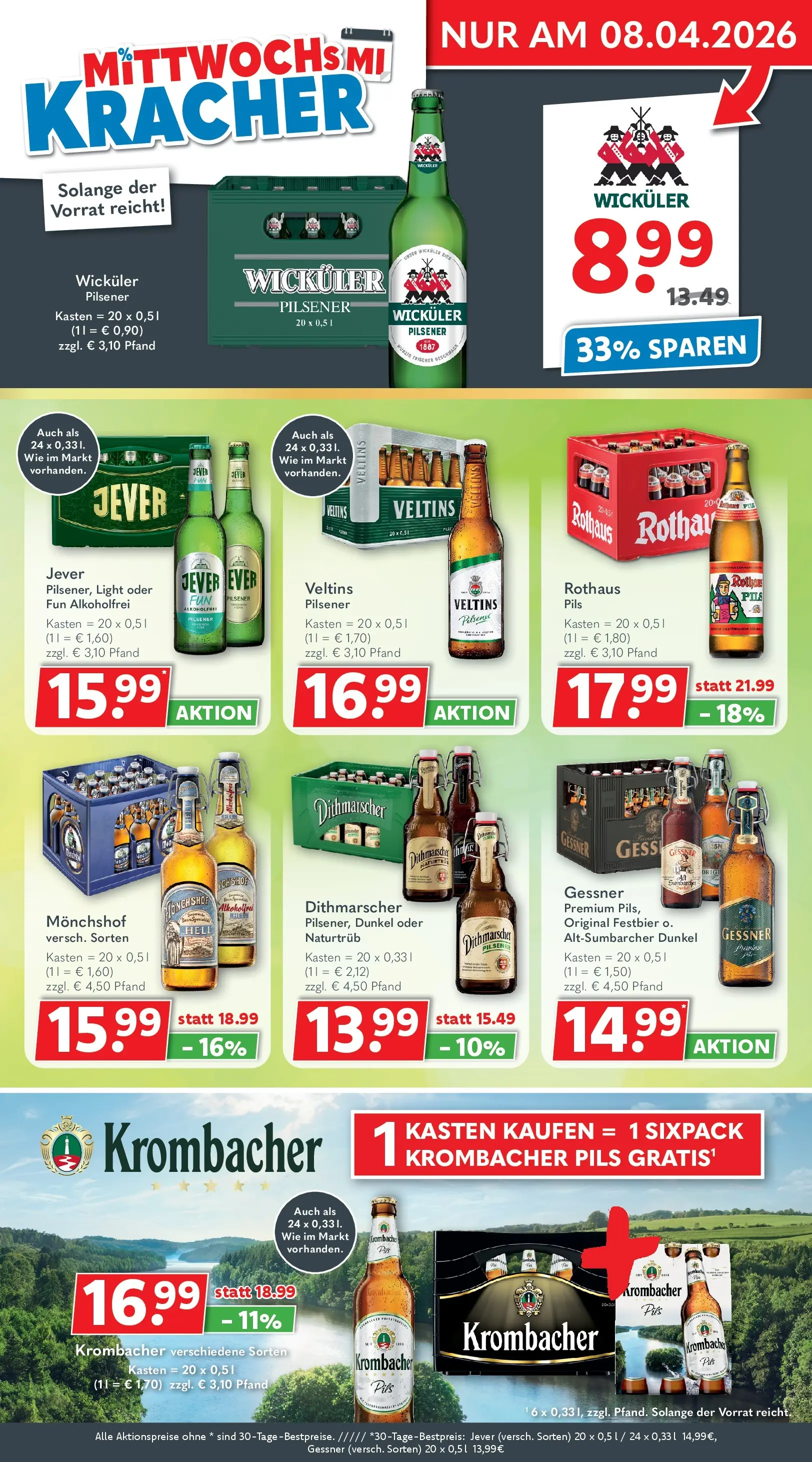 Getränkeland Prospekt Neustrelitz (ab 30.03.2026) zum Blättern | Seite: 3 | Produkte: Pils, Jever, Krombacher, Veltins