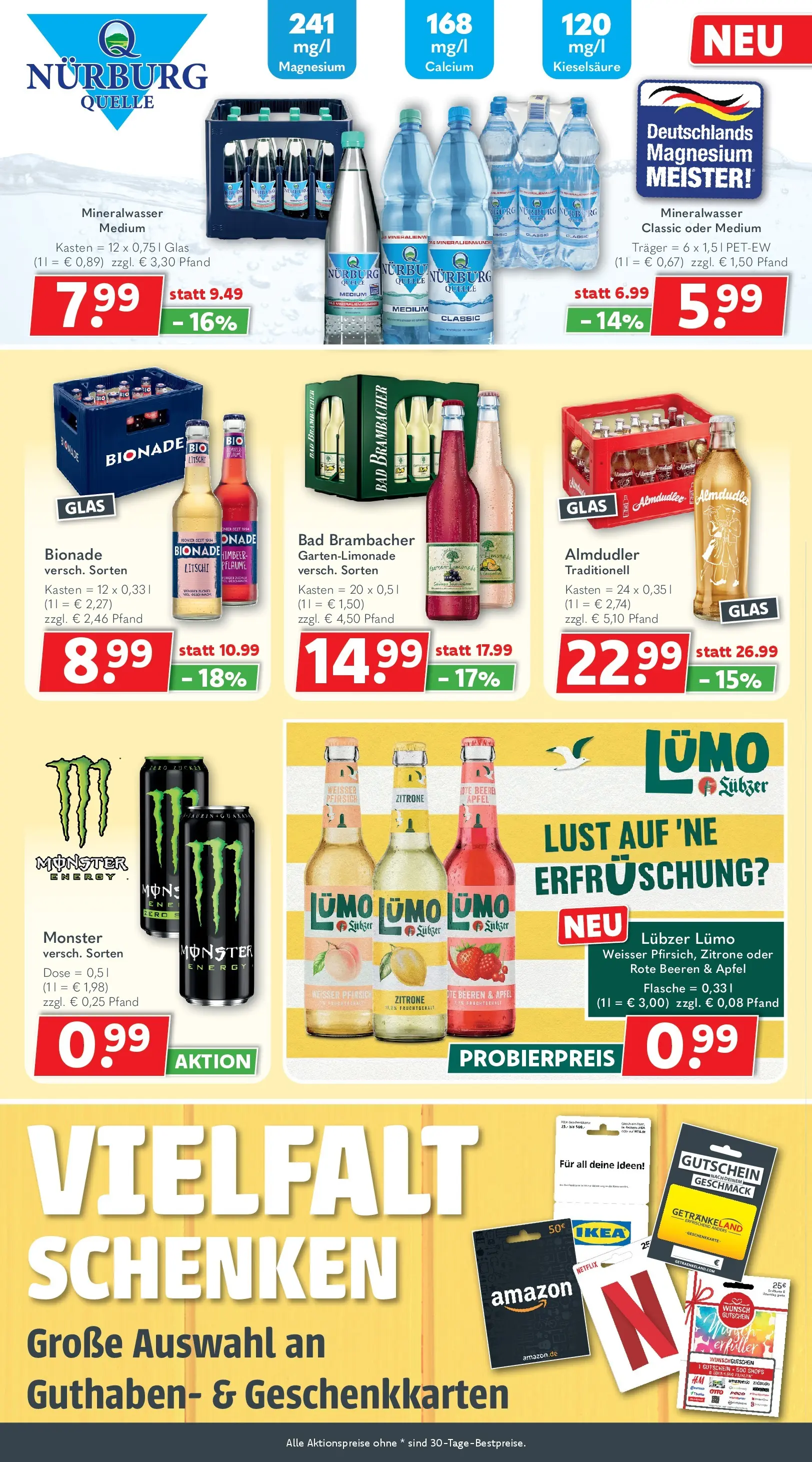 Getränkeland Prospekt Sandesneben (ab 30.03.2026) zum Blättern | Seite: 5 | Produkte: Bionade, Monster, Zitrone, Lubzer