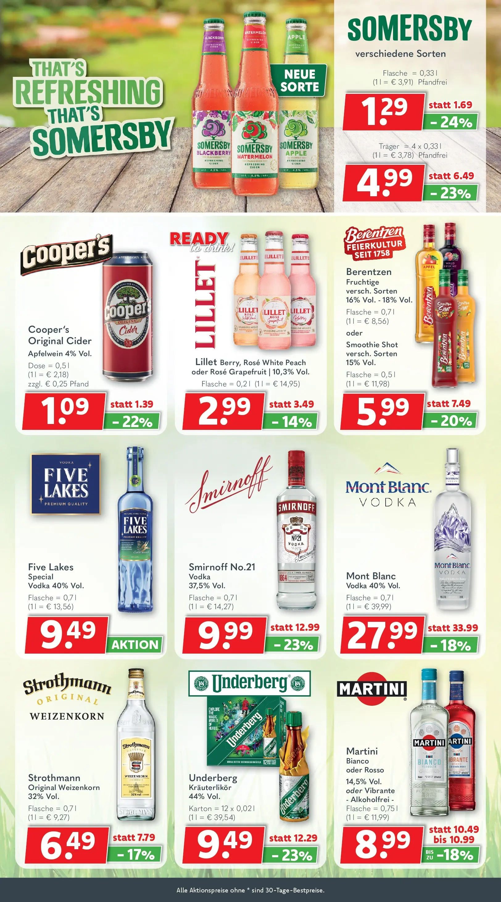Getränkeland Prospekt Sandesneben (ab 30.03.2026) zum Blättern | Seite: 10 | Produkte: Martini, Grapefruit, Smirnoff, Berentzen