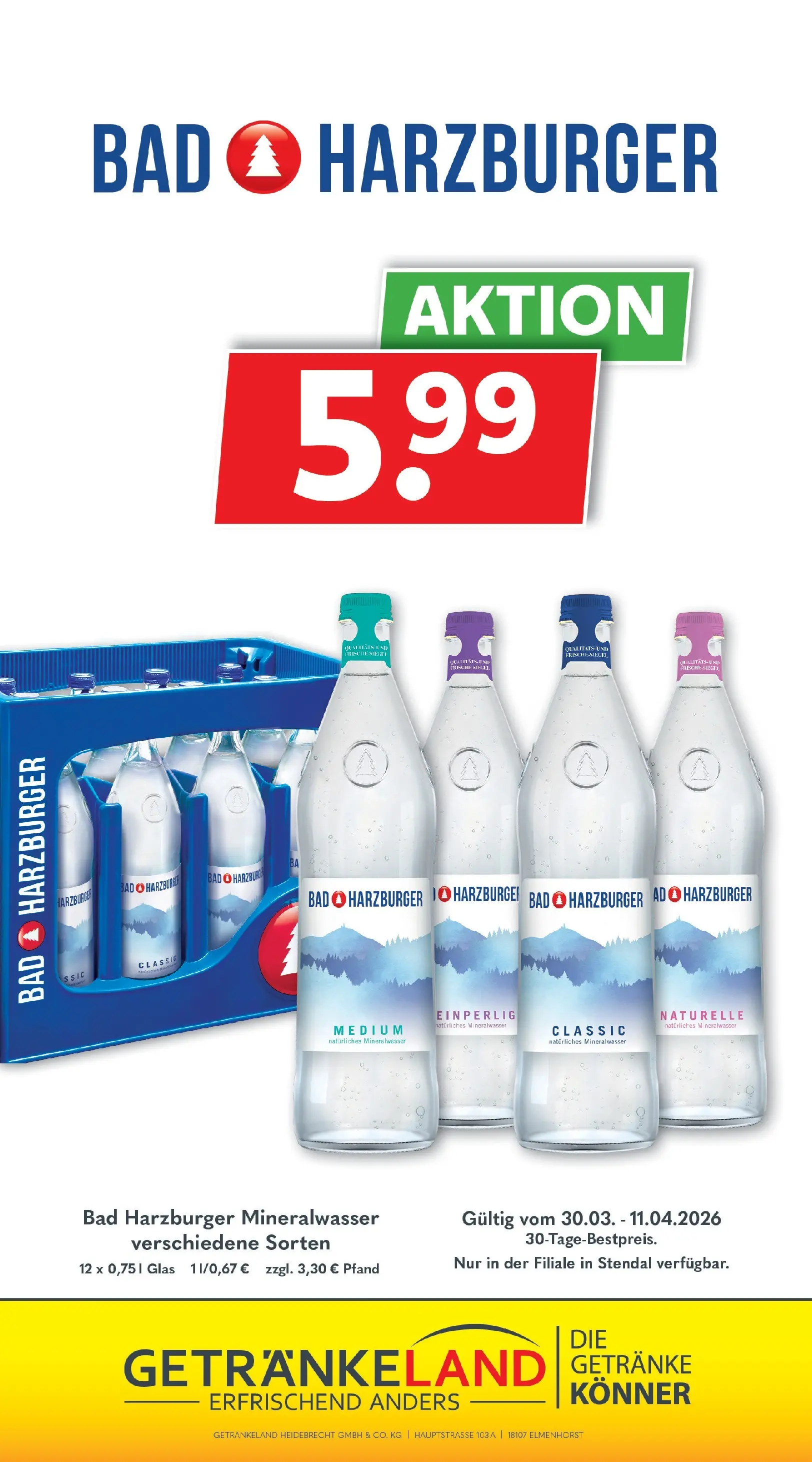 Getränkeland Prospekt Neustrelitz (ab 30.03.2026) zum Blättern | Seite: 14 | Produkte: Bad, Mineralwasser