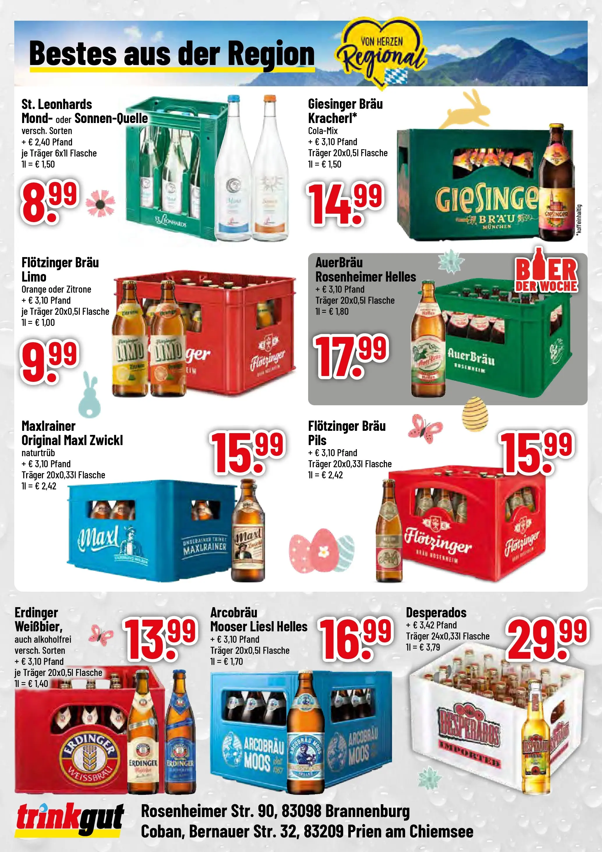 Trinkgut Prospekt Brannenburg	 (ab 30.03.2026) » Angebote online | Seite: 4 | Produkte: Erdinger, Pils, Zitrone, Desperados