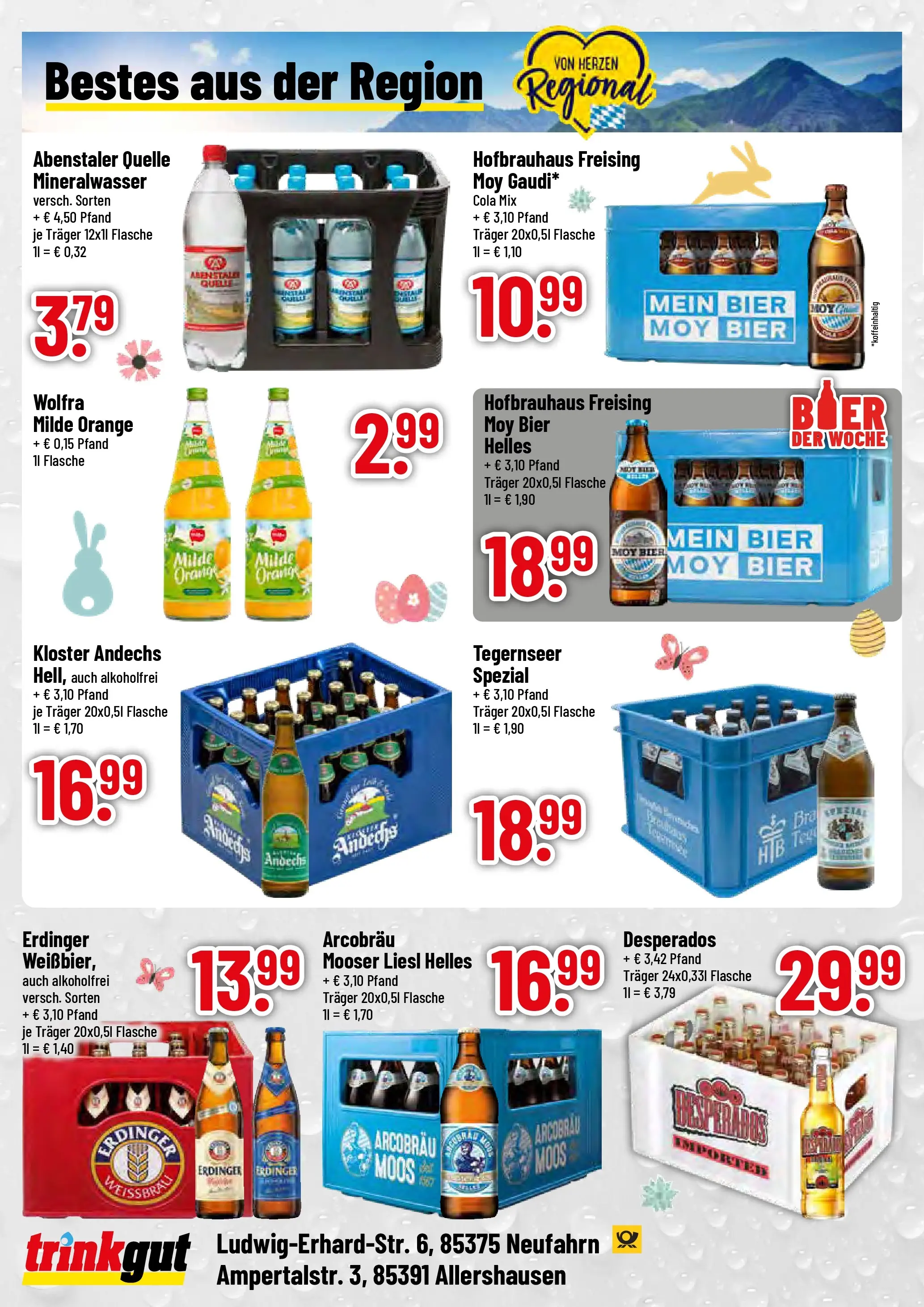 Trinkgut Prospekt Allershausen	 (ab 30.03.2026) » Angebote online | Seite: 4 | Produkte: Erdinger, Cola, Mineralwasser, Desperados
