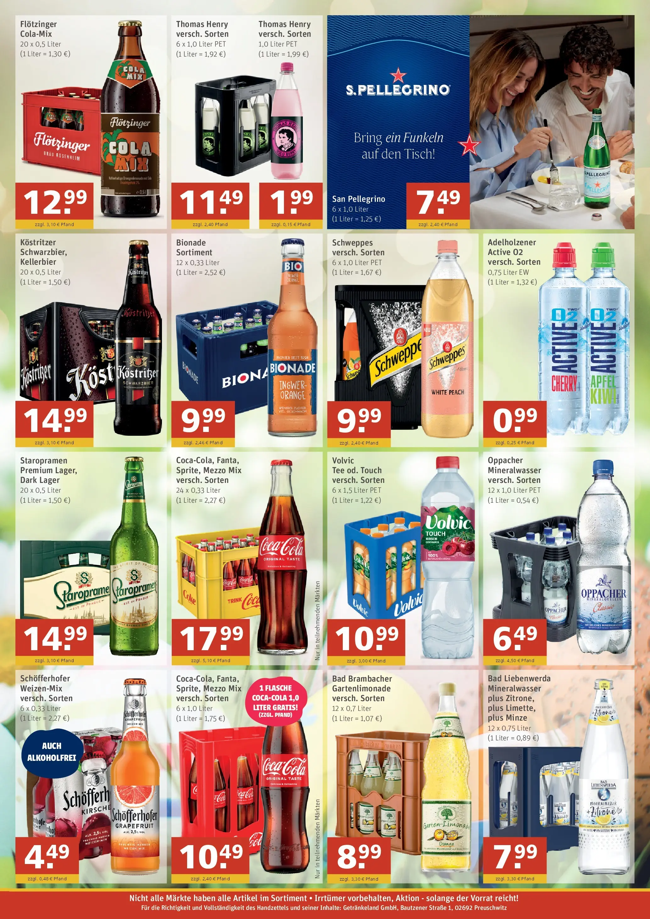 Angebote - GetränkeLand Mayer: Getränkeangebote (ab 29.03.2026) zum Blättern | Seite: 3 | Produkte: Mezzo mix, Schweppes, Mineralwasser, Volvic