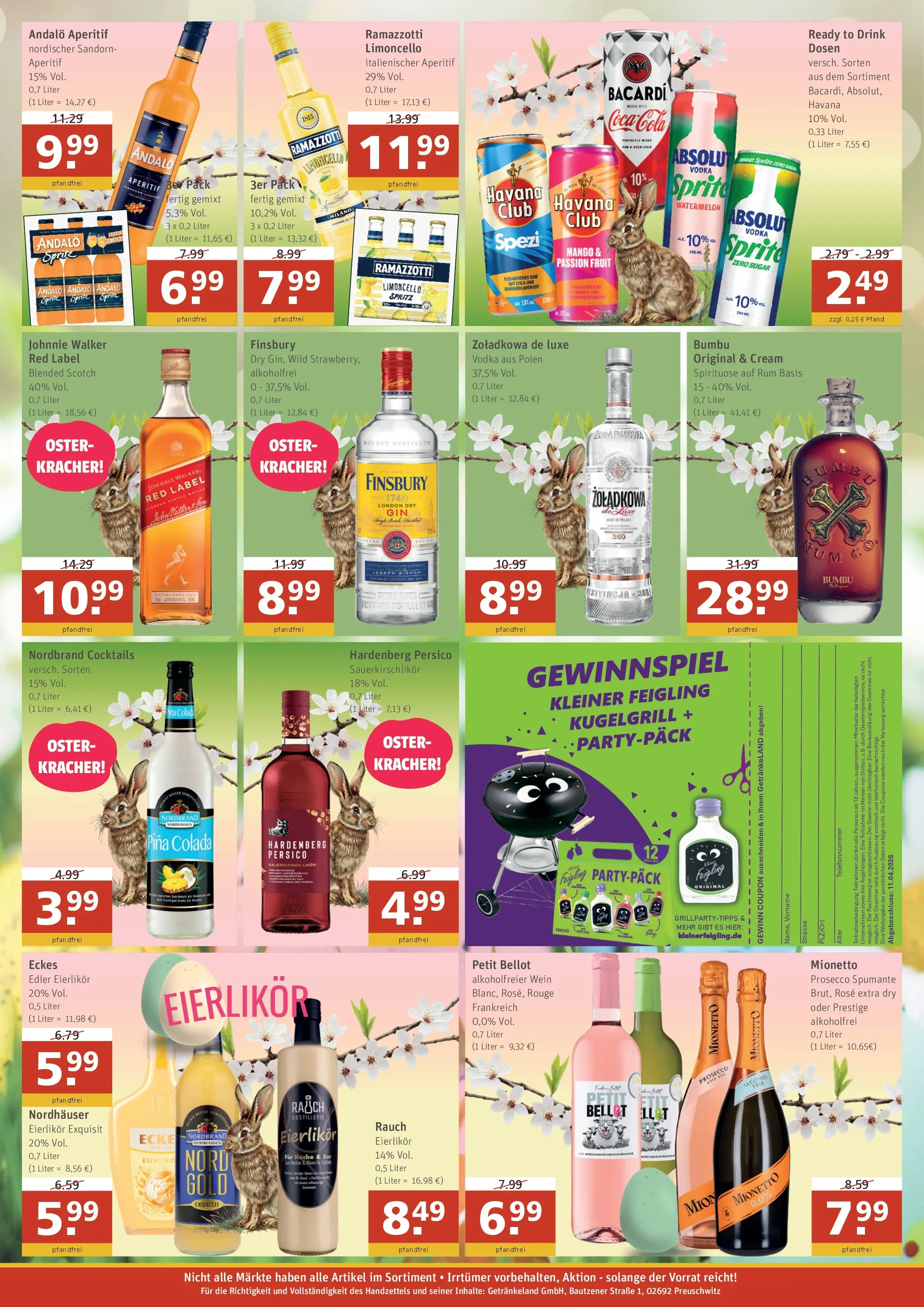 Angebote - GetränkeLand Mayer: Getränkeangebote (ab 29.03.2026) zum Blättern | Seite: 4 | Produkte: Bacardi, Prosecco, Limoncello, Ramazzotti