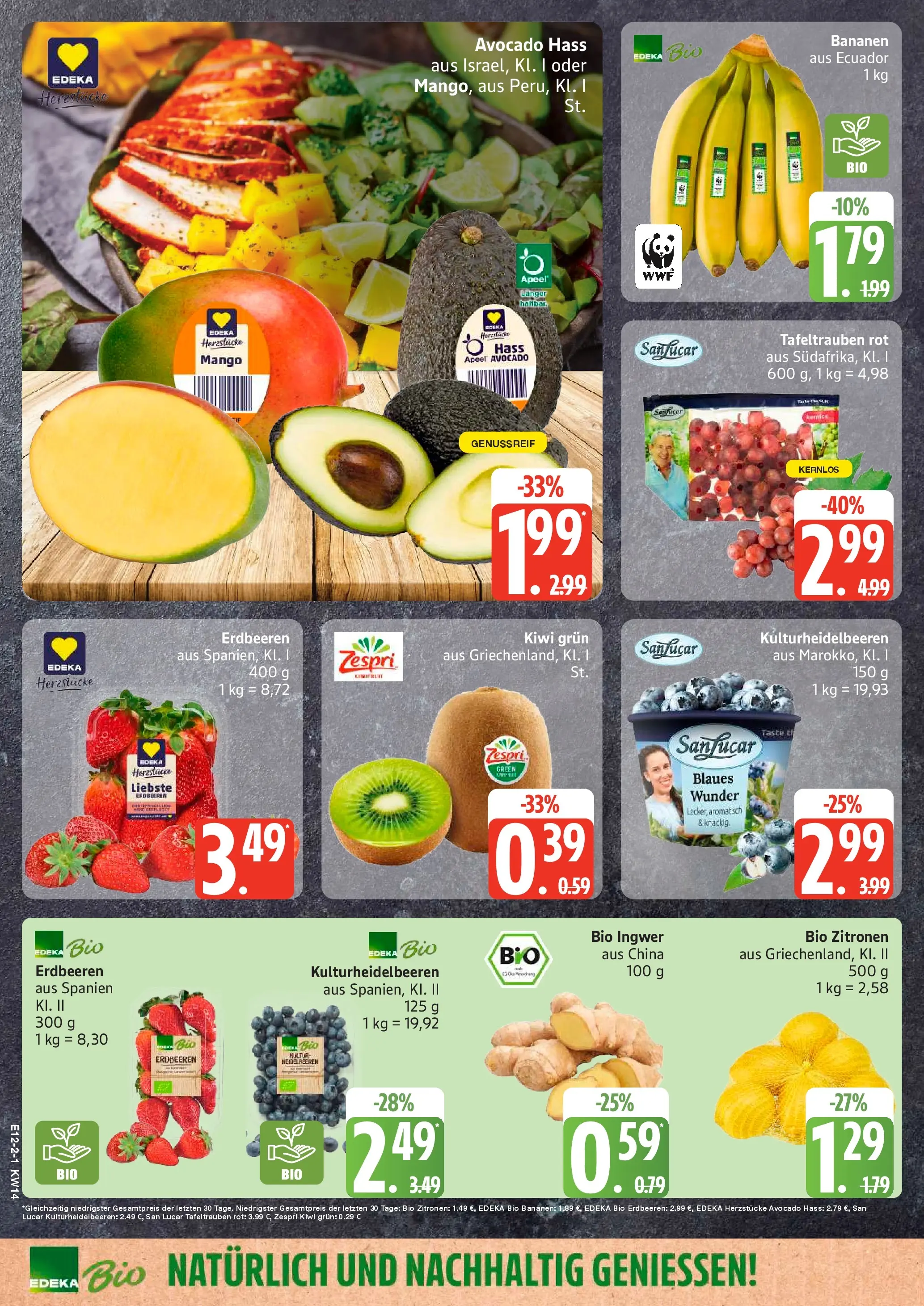 Edeka prospekt Sterup	 (ab 29.03.2026) » Angebote Online | Seite: 2 | Produkte: Mango, Erdbeeren, Kiwi, Zitronen