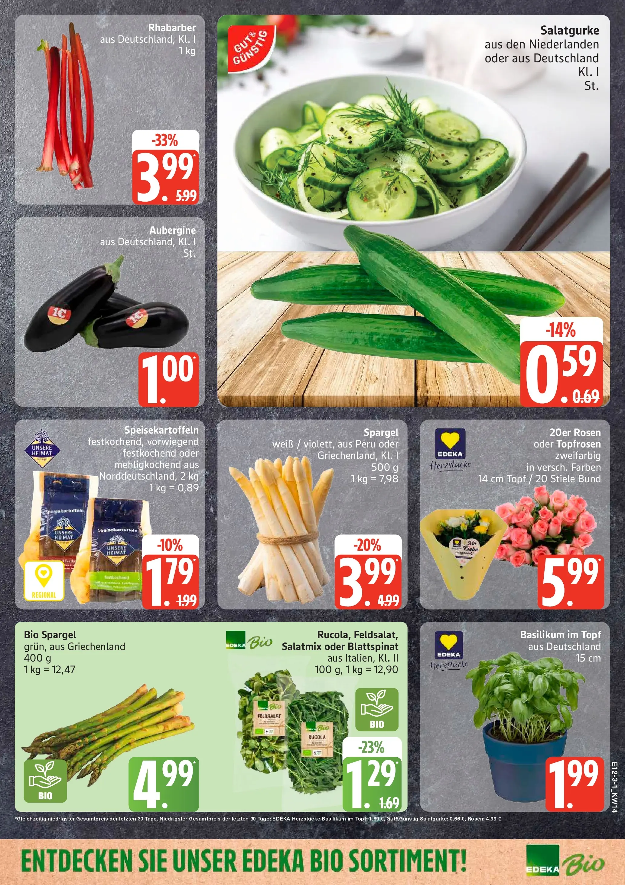 Edeka prospekt Sterup	 (ab 29.03.2026) » Angebote Online | Seite: 3 | Produkte: Rucola, Spargel, Aubergine, Rhabarber