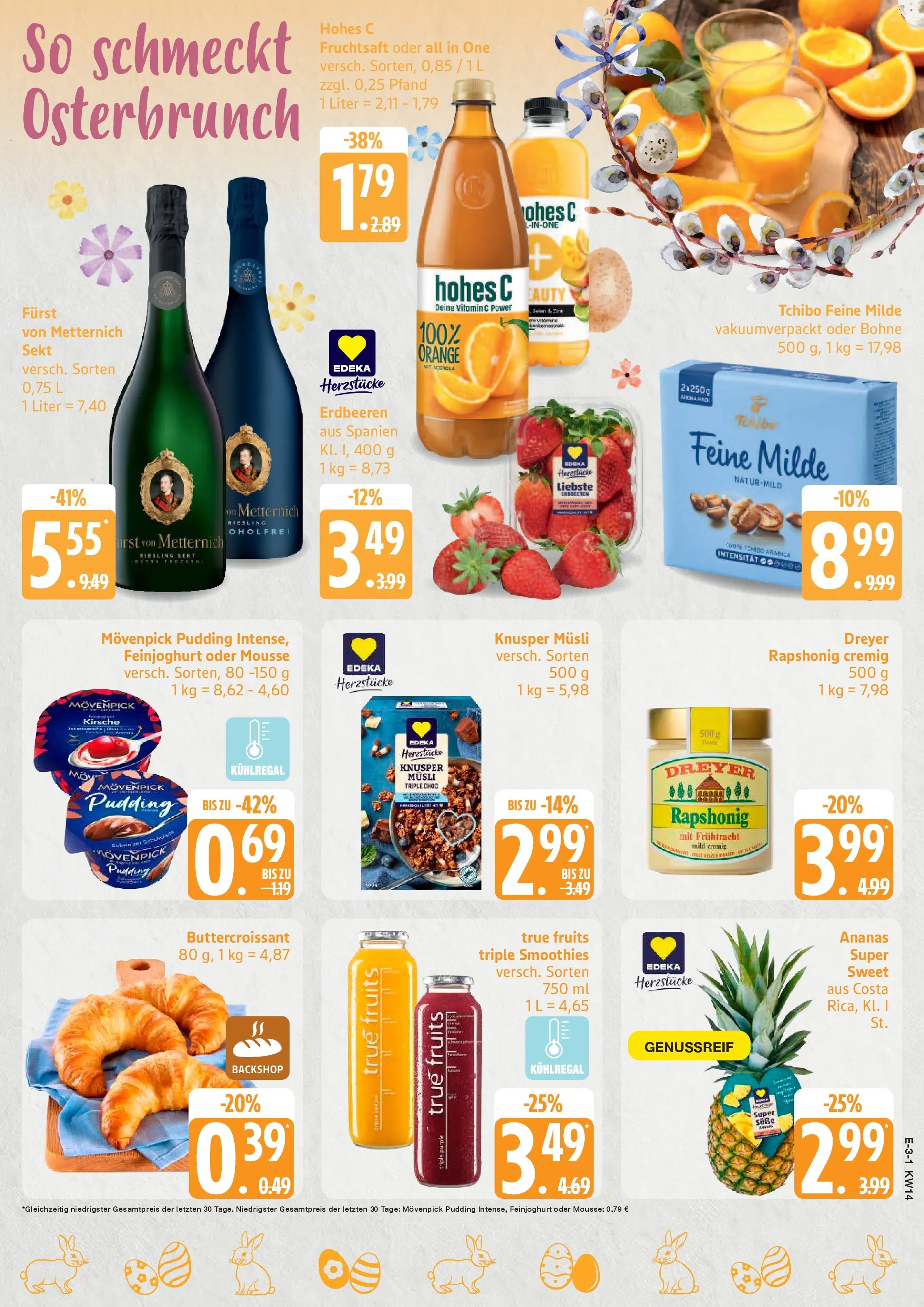 Edeka prospekt Hamburg	 (ab 29.03.2026) » Angebote Online | Seite: 3 | Produkte: Musli, Furst von metternich, Ananas, Erdbeeren