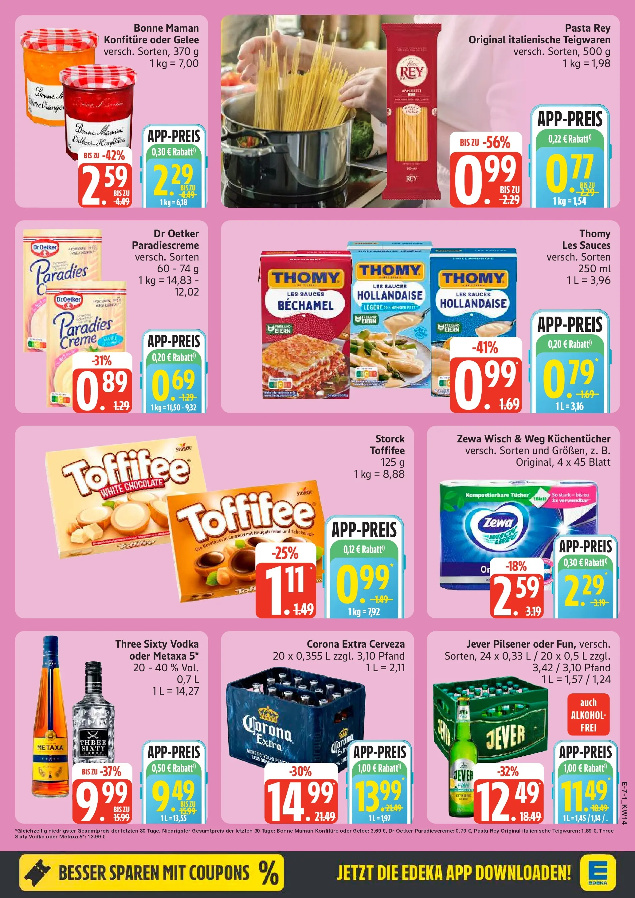 Edeka prospekt Hamburg	 (ab 29.03.2026) » Angebote Online | Seite: 7 | Produkte: Thomy les sauces, Zewa, Vodka, Bonne maman