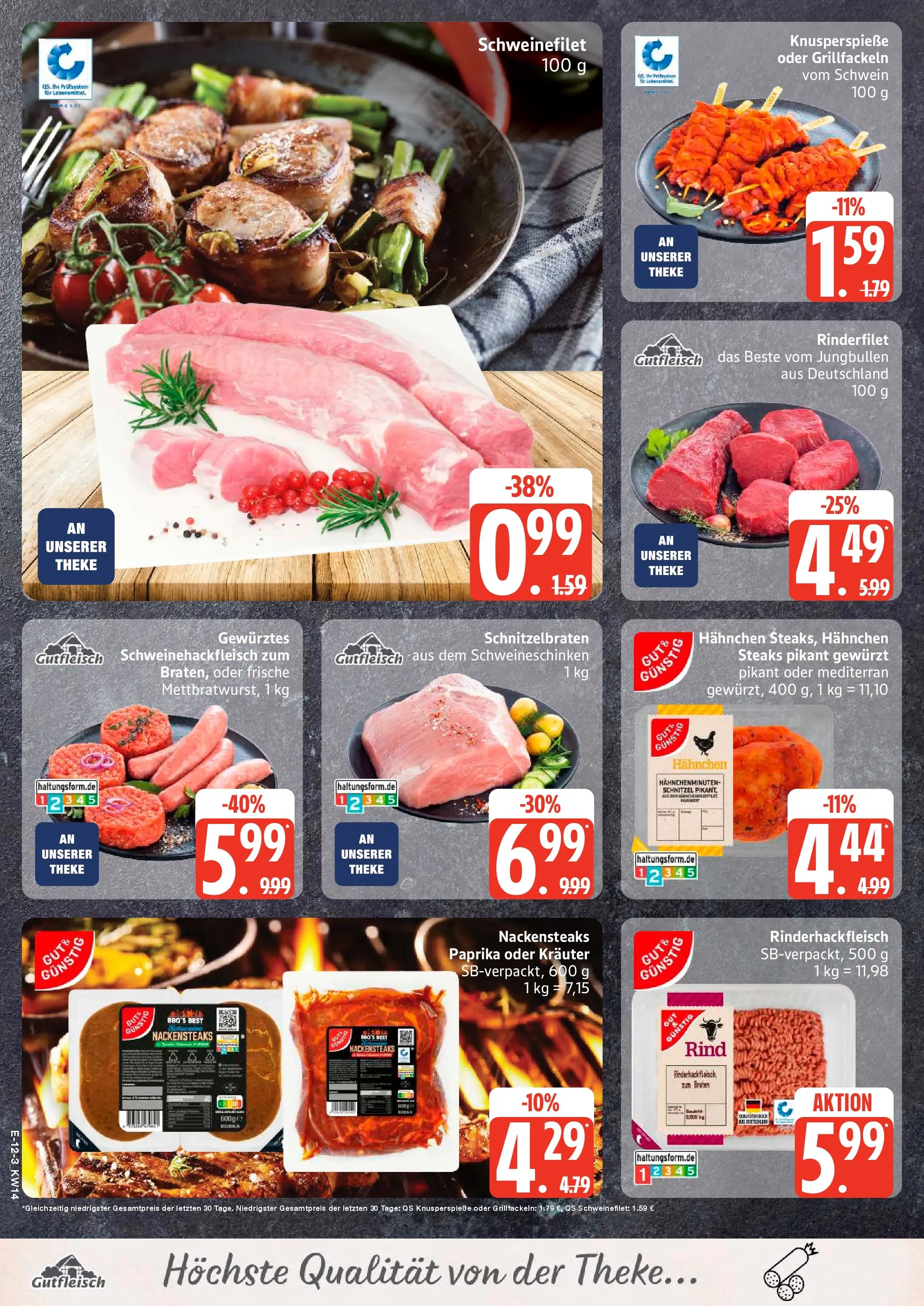 Edeka prospekt Bad Schwartau	 (ab 29.03.2026) » Angebote Online | Seite: 13 | Produkte: Nackensteaks, Rinderfilet, Schnitzel, Paprika