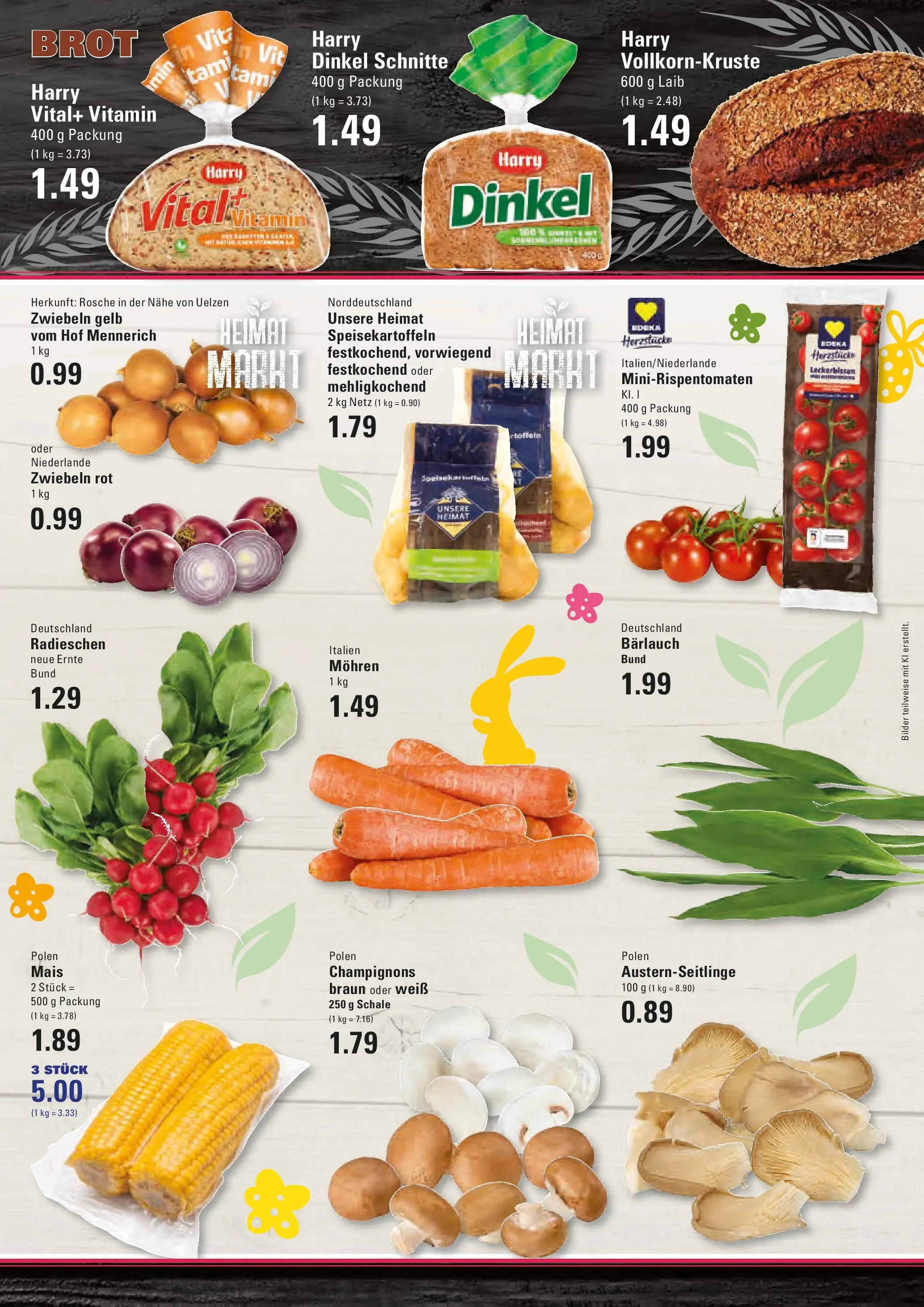 Edeka prospekt Stade	 (ab 30.03.2026) » Angebote Online | Seite: 3 | Produkte: Mohren, Champignons, Zwiebeln, Brot