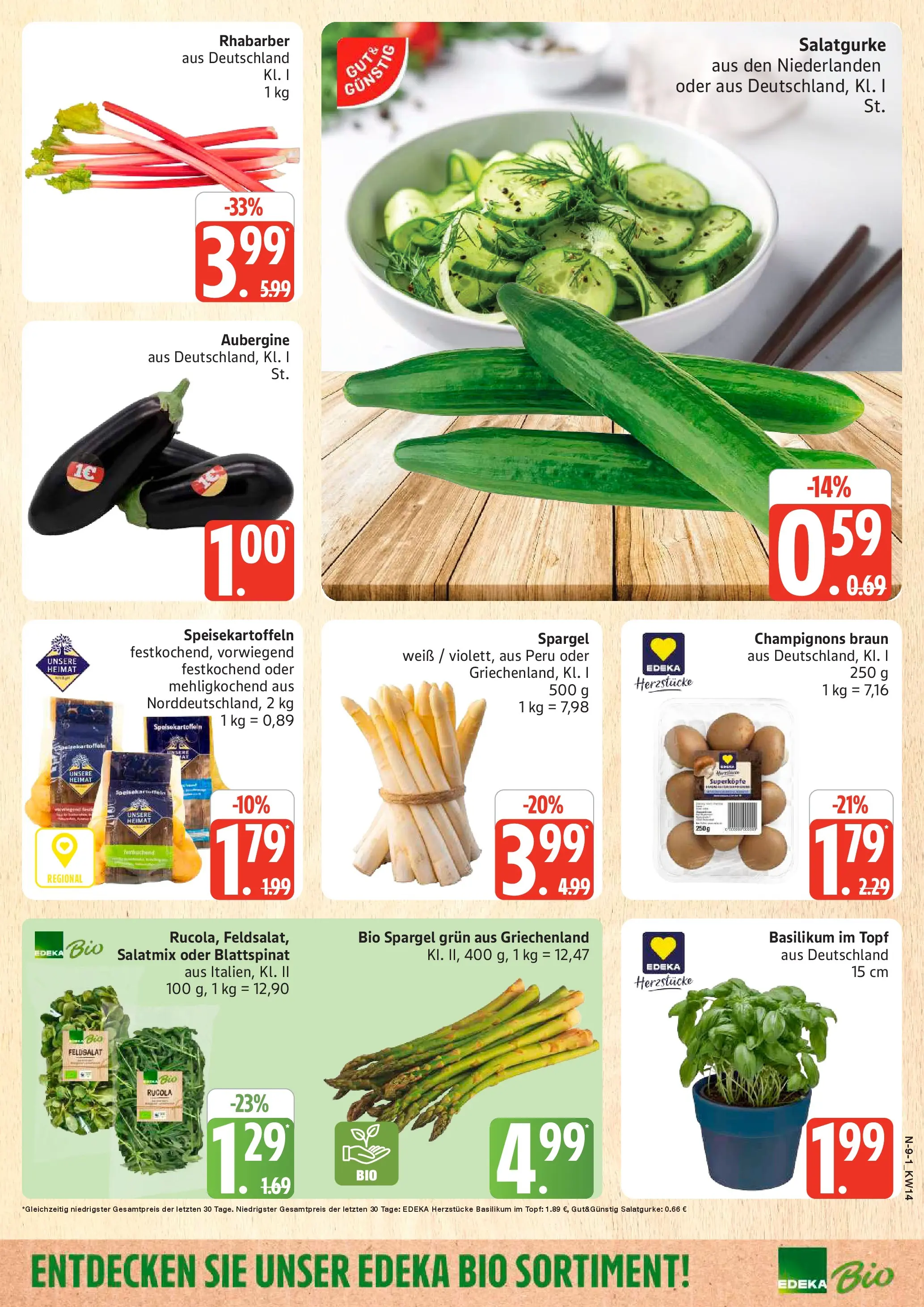 Edeka prospekt Rostock	 (ab 29.03.2026) » Angebote Online | Seite: 9 | Produkte: Rucola, Spargel, Aubergine, Rhabarber