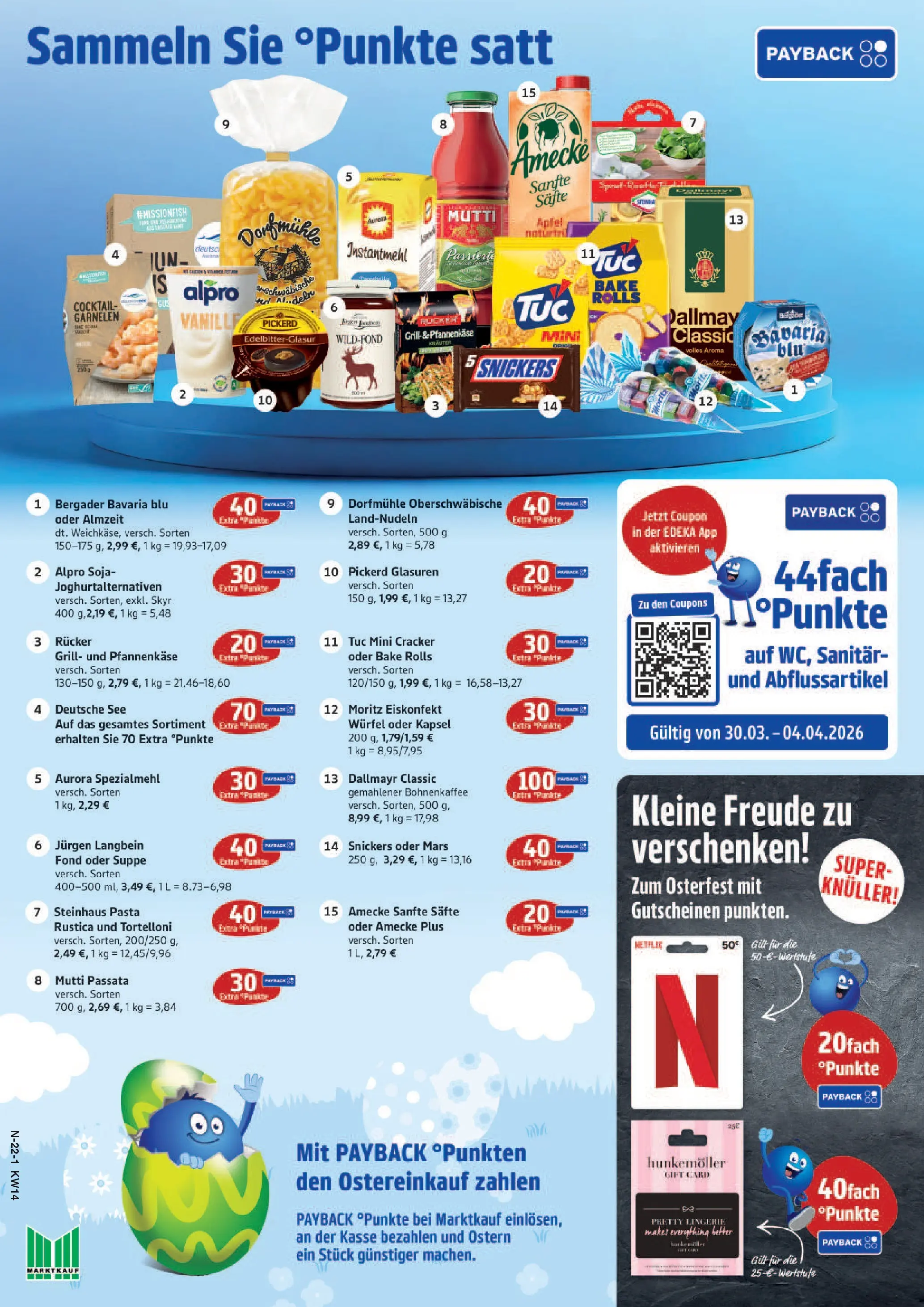 Edeka prospekt Rostock	 (ab 29.03.2026) » Angebote Online | Seite: 22 | Produkte: Äpfel, Snickers, Skyr, Dallmayr