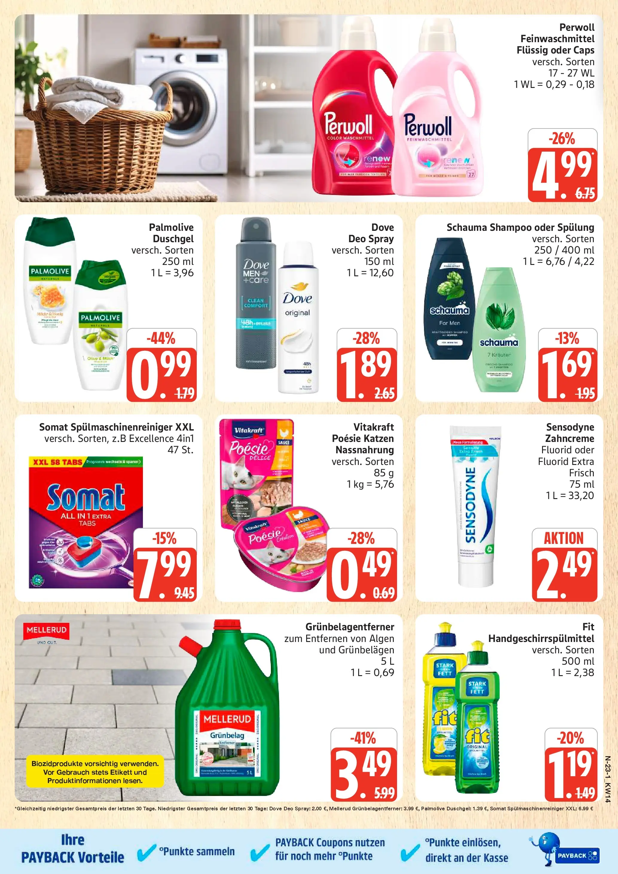 Edeka prospekt Rostock	 (ab 29.03.2026) » Angebote Online | Seite: 23 | Produkte: Schauma shampoo, Milch, Duschgel, Spülmaschinenreiniger