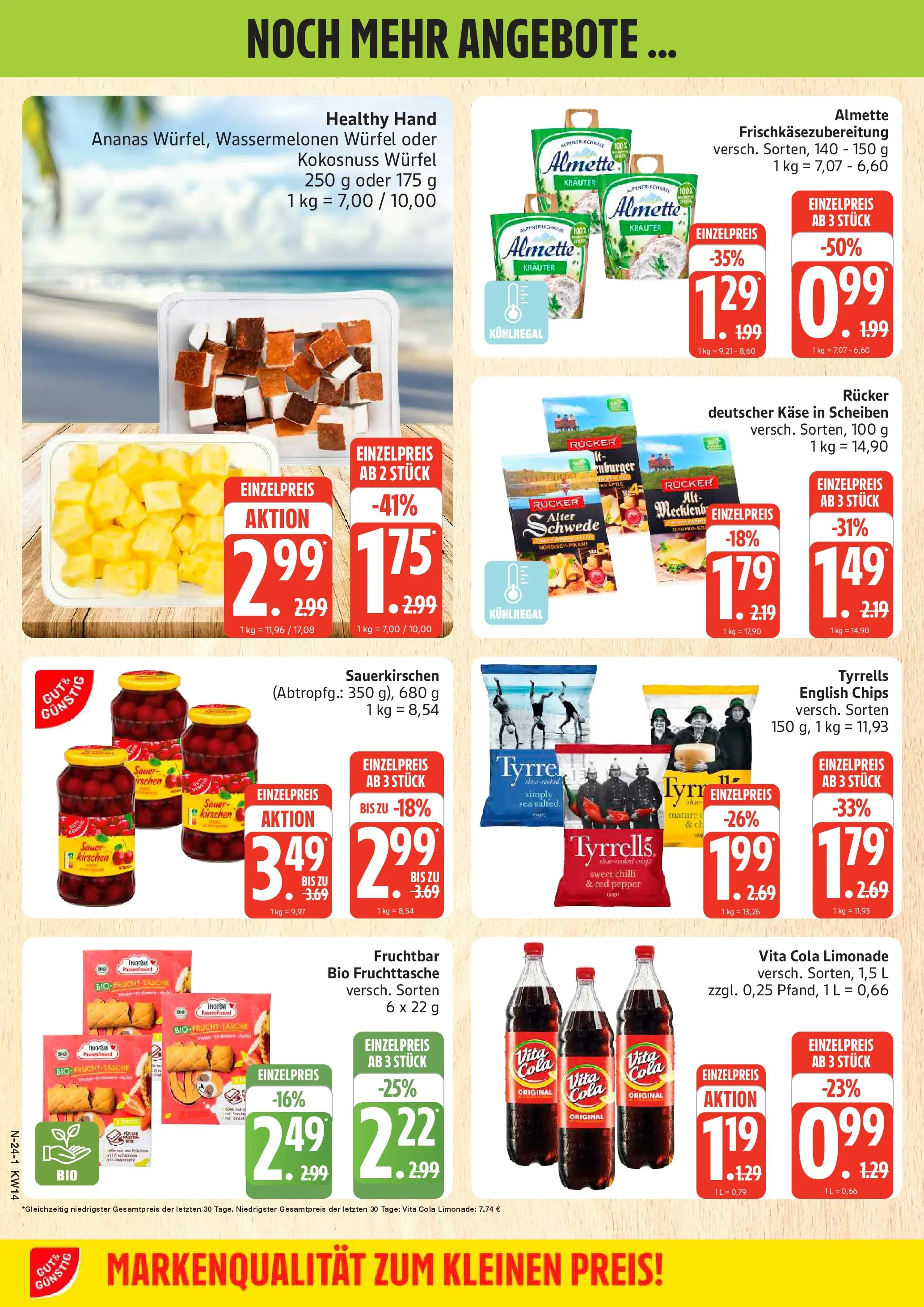 Edeka prospekt Rostock	 (ab 29.03.2026) » Angebote Online | Seite: 24 | Produkte: Käse, Ananas, Kirschen, Vita cola