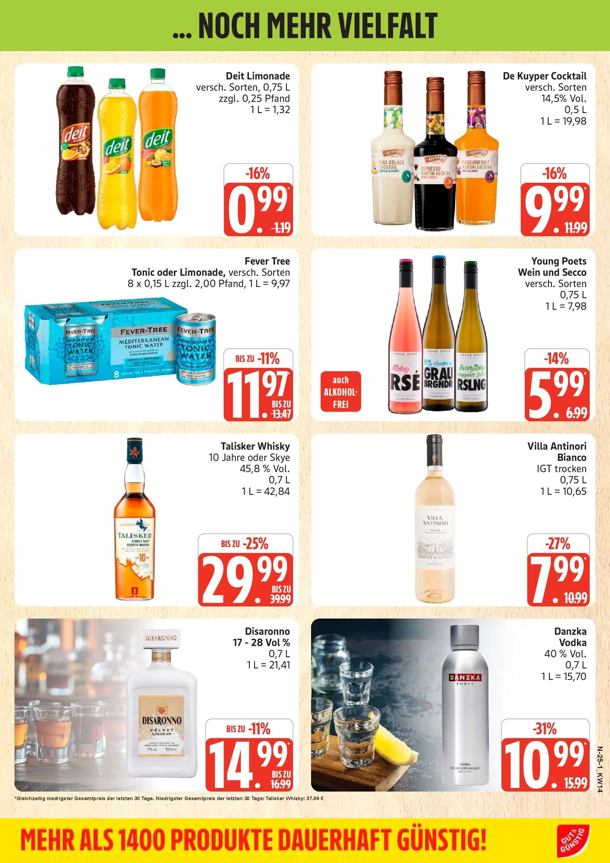 Edeka prospekt Rostock	 (ab 29.03.2026) » Angebote Online | Seite: 25 | Produkte: Martini, Limonade, Wein, Vodka