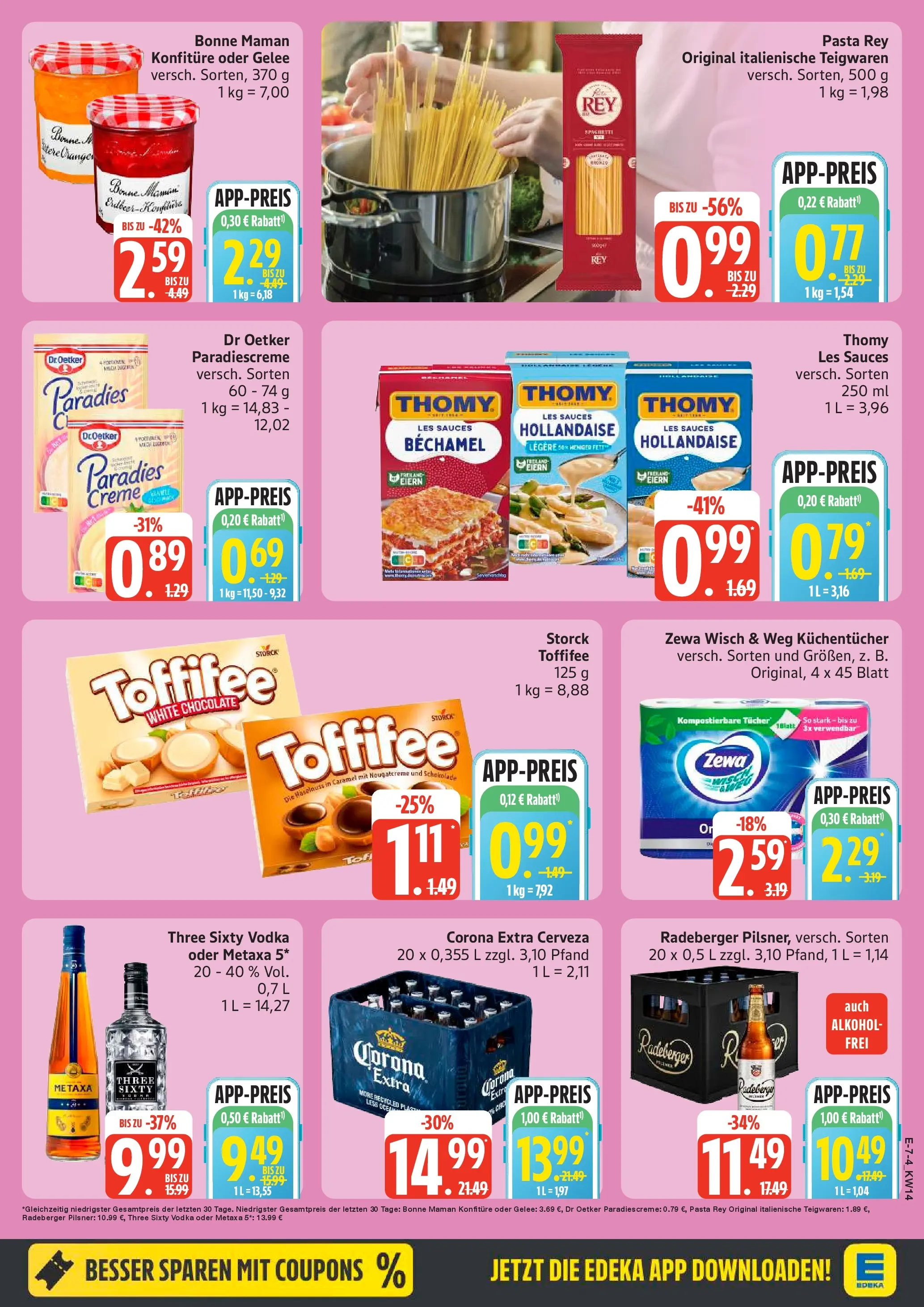 Edeka prospekt Rostock	 (ab 29.03.2026) » Angebote Online | Seite: 7 | Produkte: Thomy les sauces, Zewa, Bonne maman, Radeberger pilsner