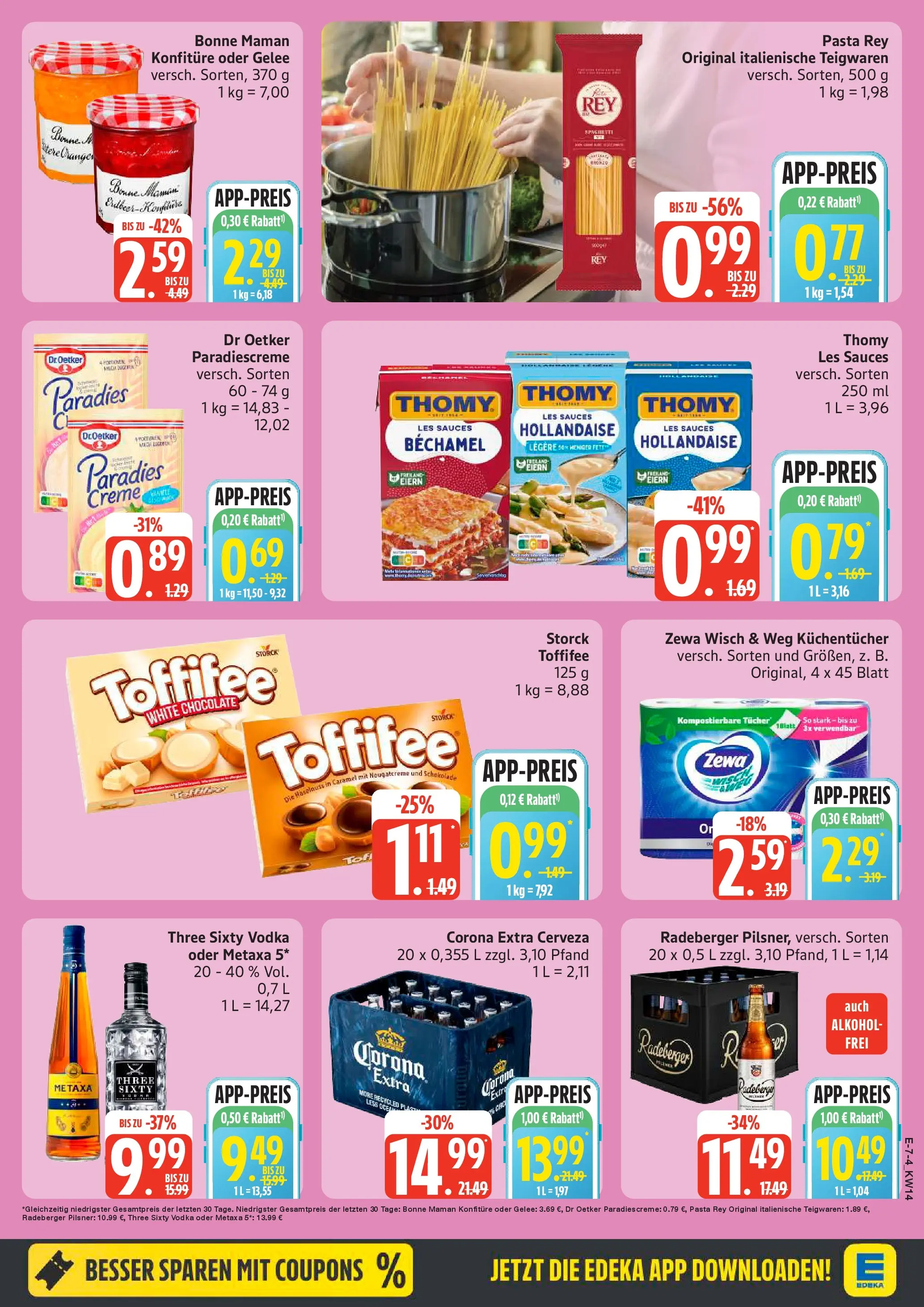 Angebote (ab 30.03.2026) » Angebote Online | Seite: 7 | Produkte: Thomy les sauces, Creme, Vodka, Bonne maman