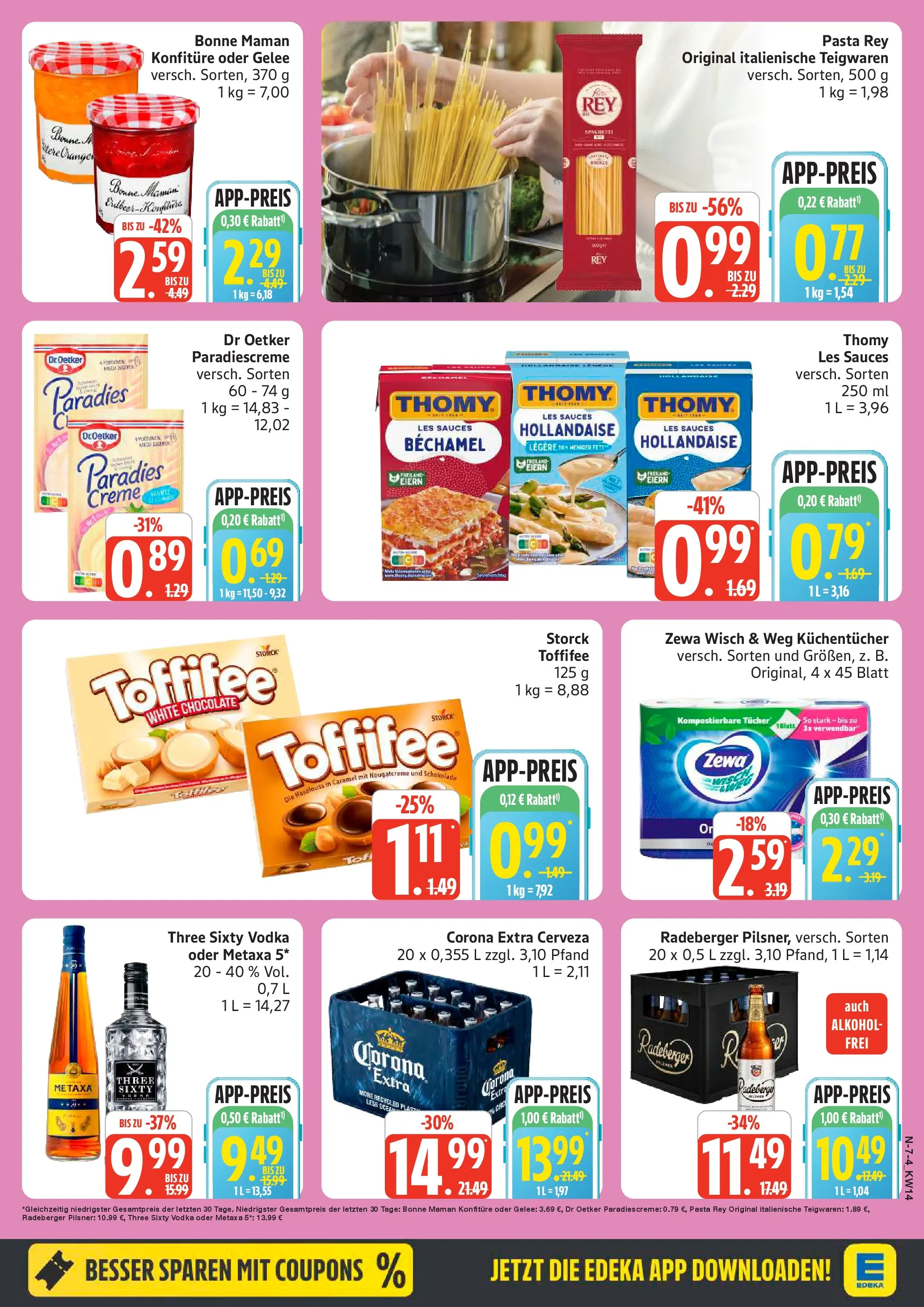 Edeka prospekt Rostock	 (ab 29.03.2026) » Angebote Online | Seite: 7 | Produkte: Metaxa, Toffifee, Bonne maman, Radeberger pilsner