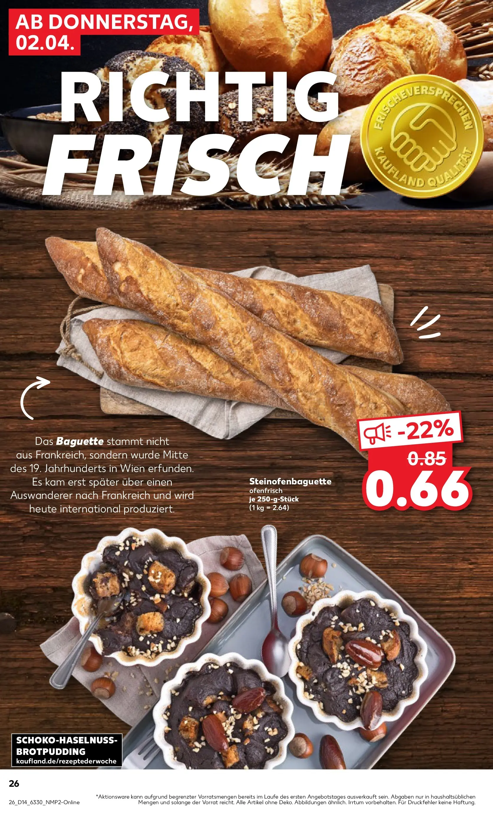 Prospekt Kaufland ab 01.04.2026 » Angebote Online zum Blättern | Seite: 26 | Produkte: Baguette