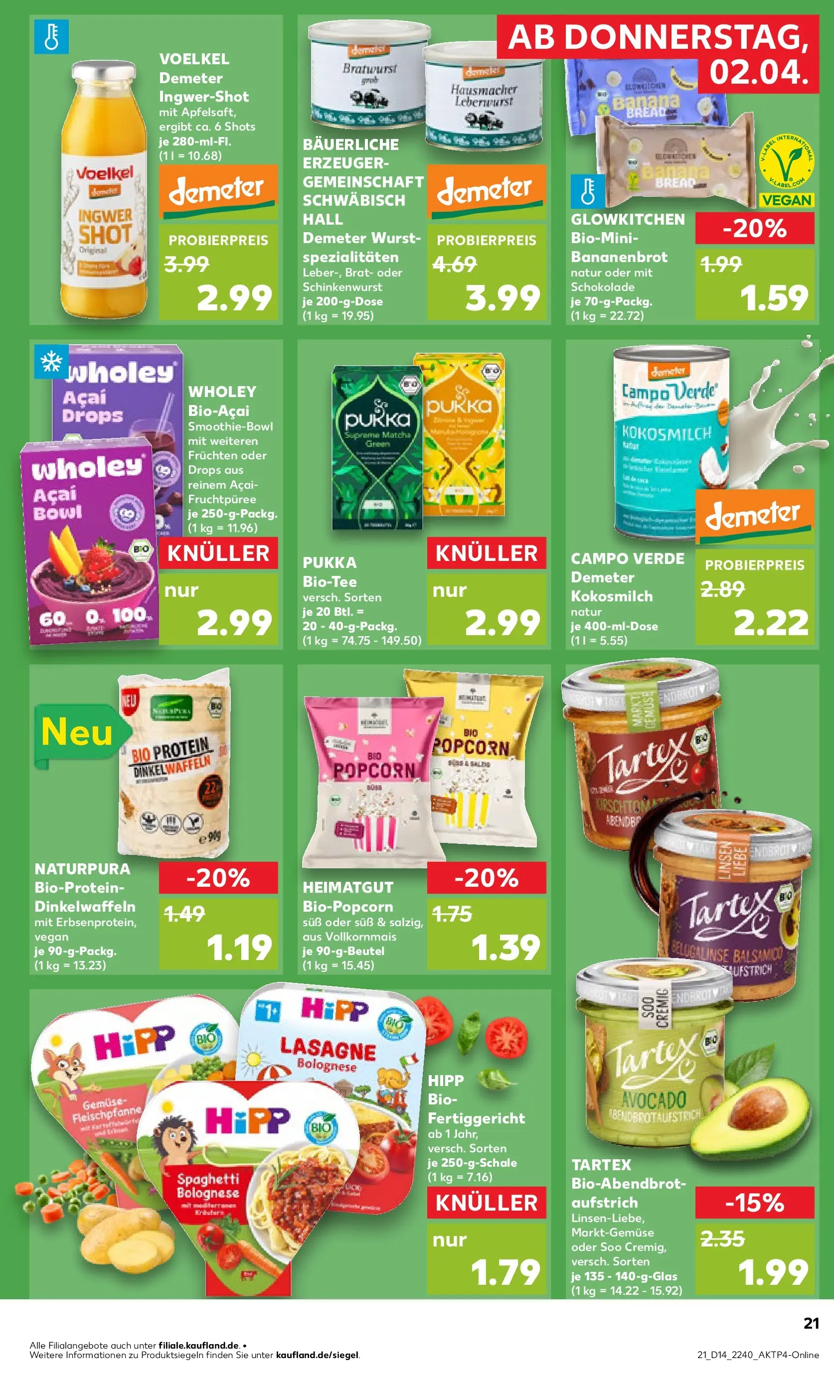 Prospekt Kaufland ab 01.04.2026 » Angebote Online zum Blättern | Seite: 21 | Produkte: Schokolade, Bratwurst, Gemüse, Wurst
