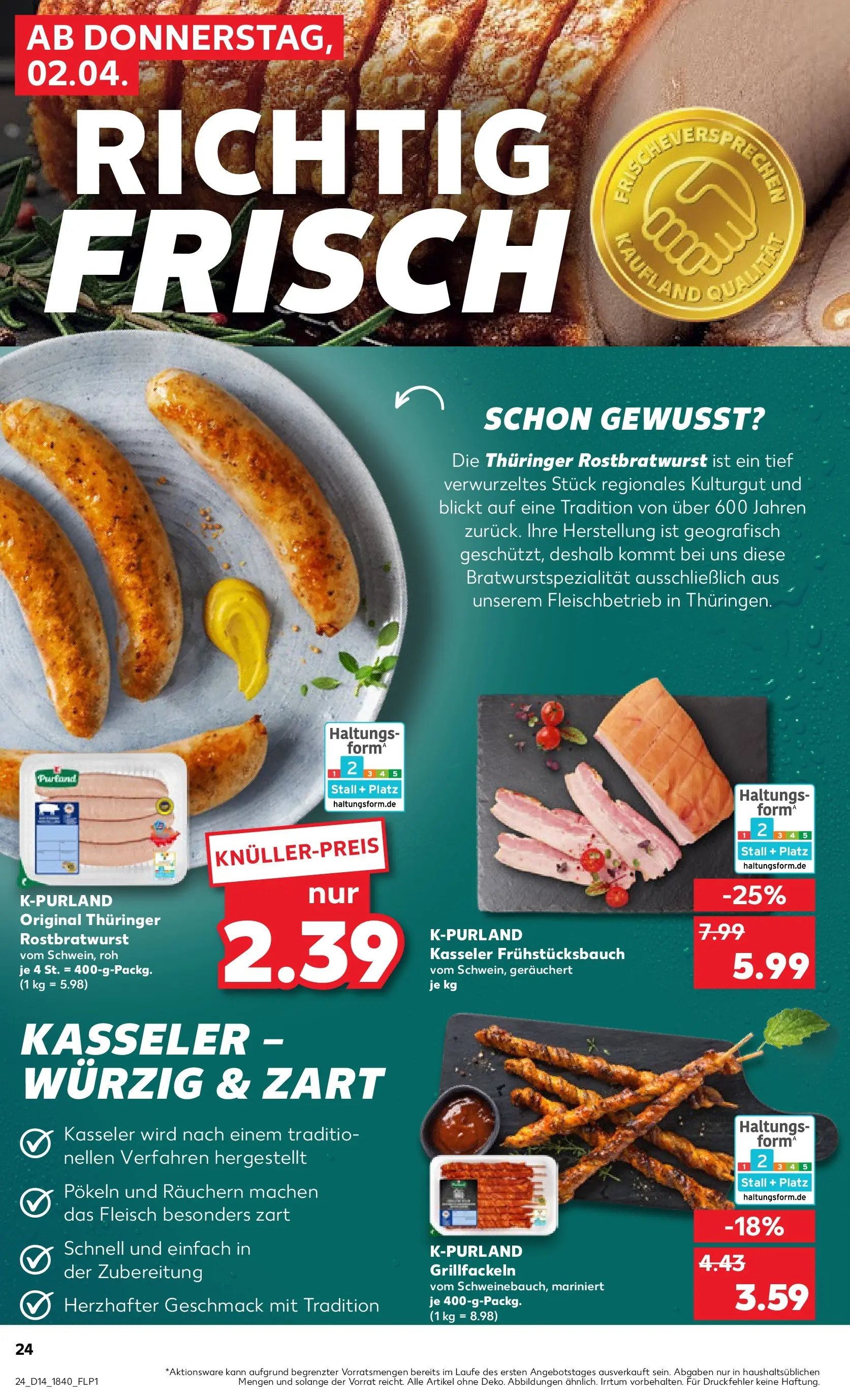 Prospekt Kaufland ab 02.04.2026 » Angebote Online zum Blättern | Seite: 24 | Produkte: Fleisch