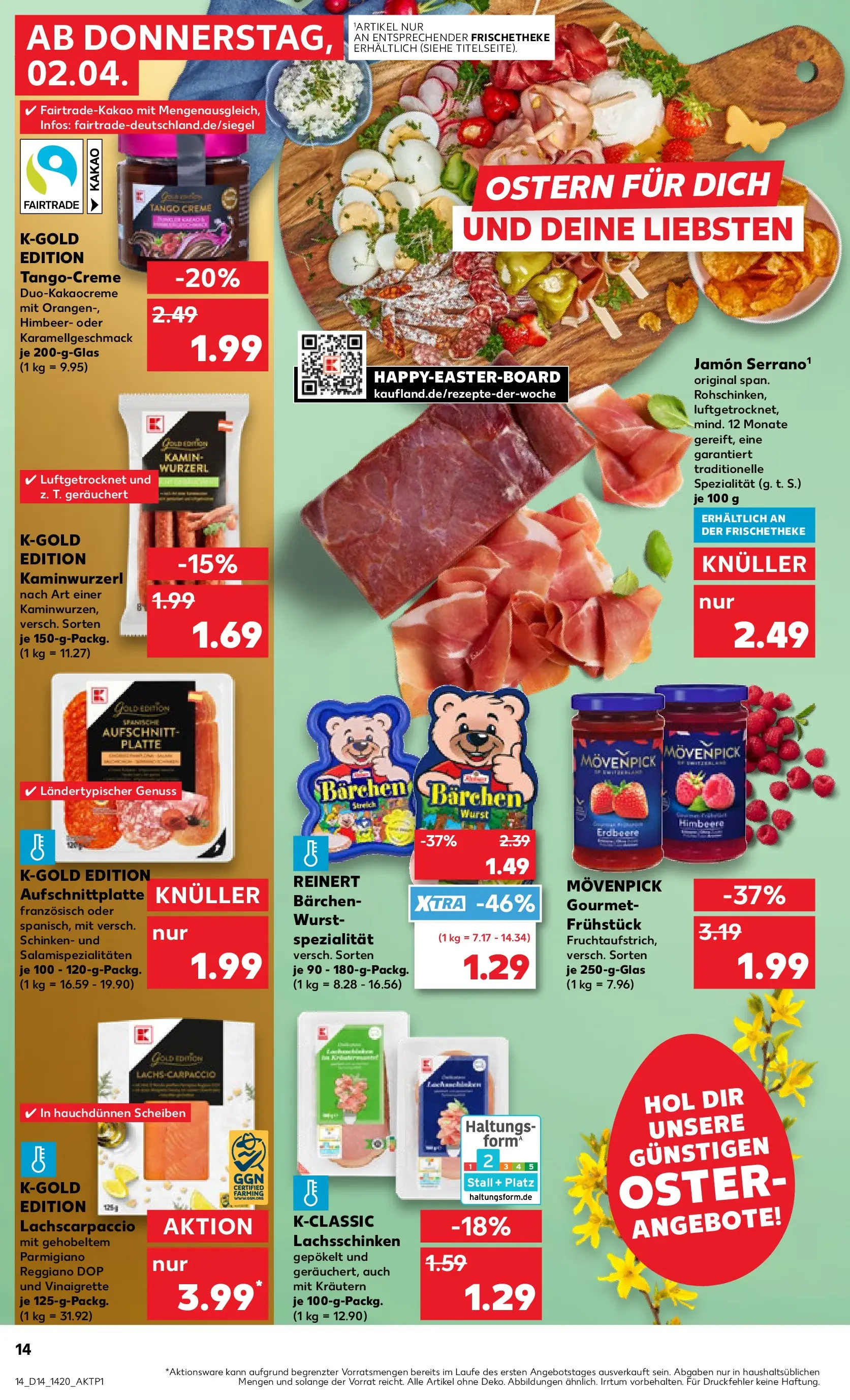 Prospekt Kaufland ab 02.04.2026 » Angebote Online zum Blättern | Seite: 14 | Produkte: Kamin, Theke, Wurst, Himbeere