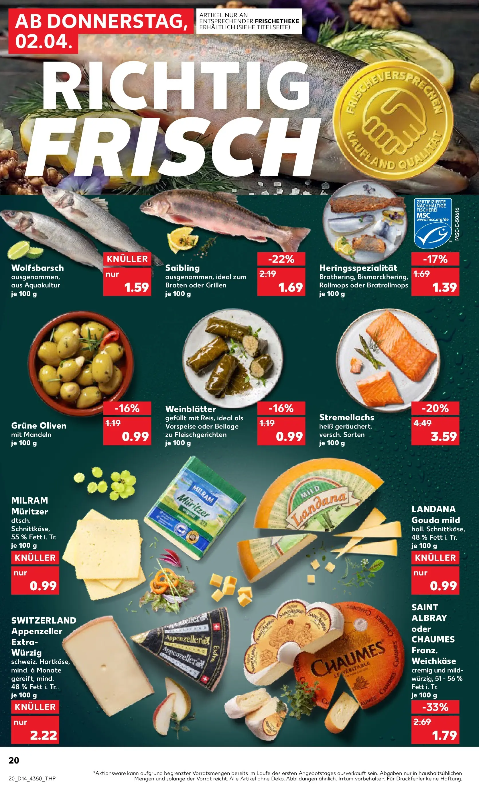 Prospekt Kaufland ab 01.04.2026 » Angebote Online zum Blättern | Seite: 20 | Produkte: Gouda, Mandeln, Milram