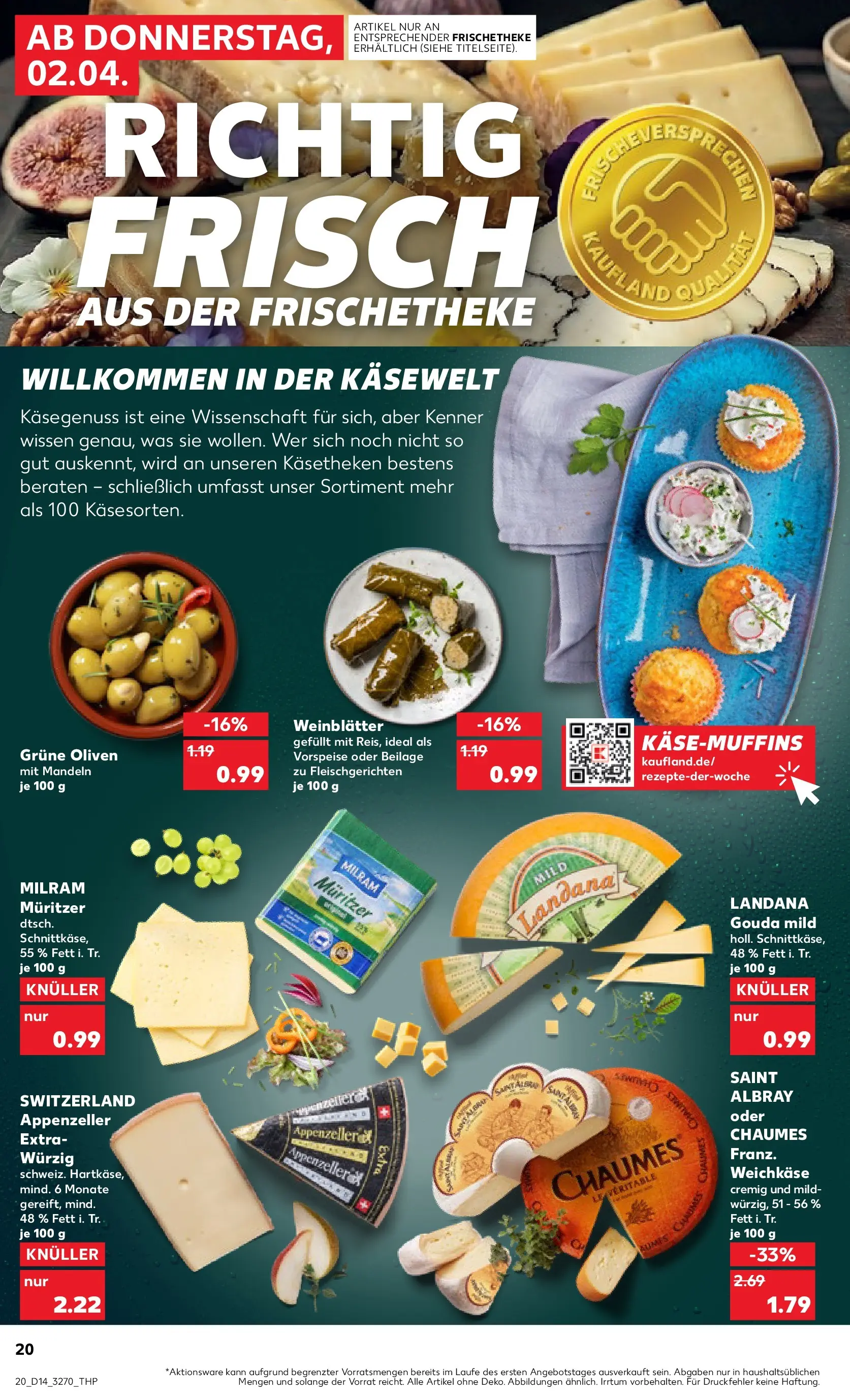 Prospekt Kaufland ab 02.04.2026 » Angebote Online zum Blättern | Seite: 20 | Produkte: Gouda, Mandeln, Milram