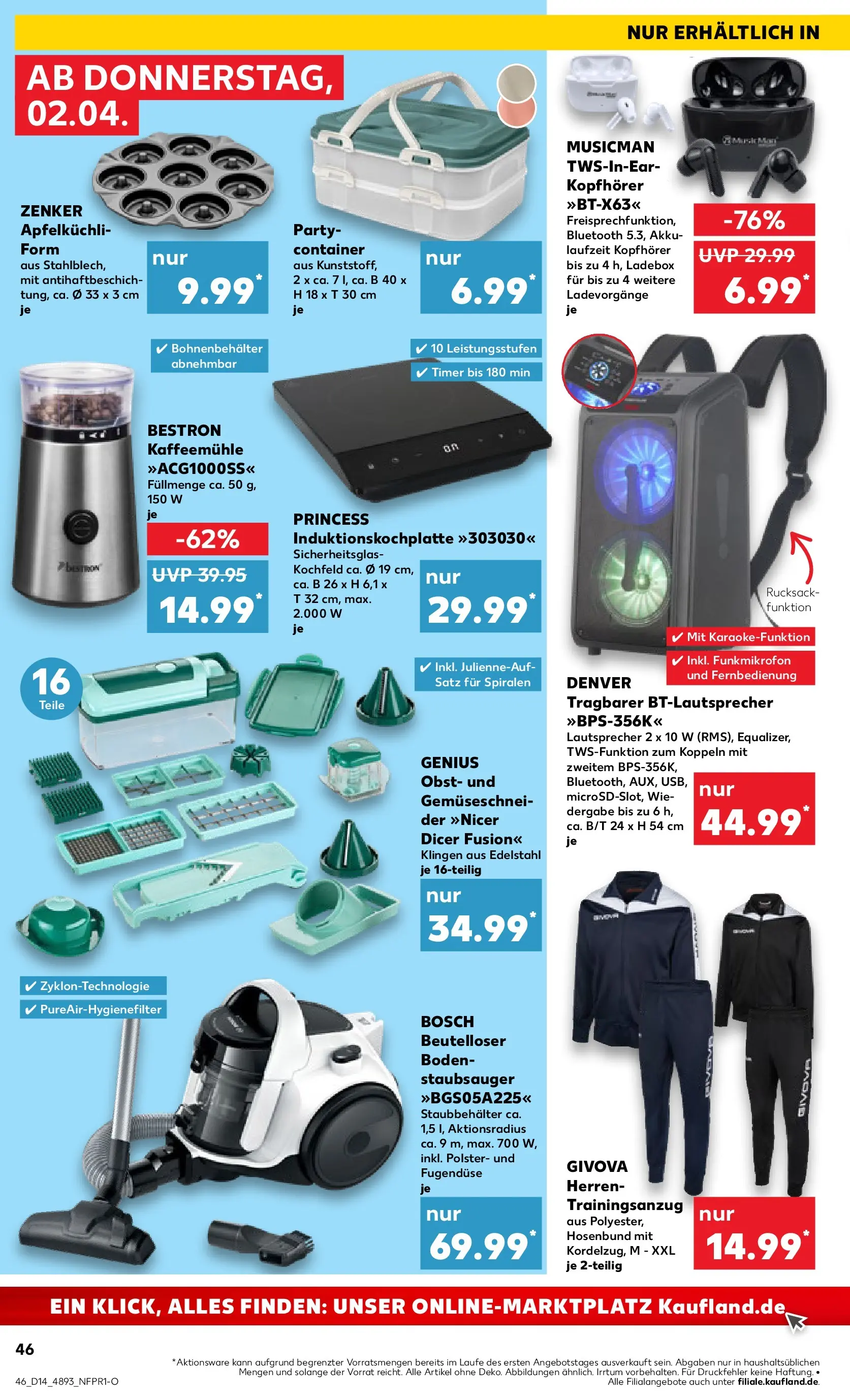 Prospekt Kaufland ab 29.03.2026 » Angebote Online zum Blättern | Seite: 60 | Produkte: Bosch, Kochfeld, Obst, Rucksack