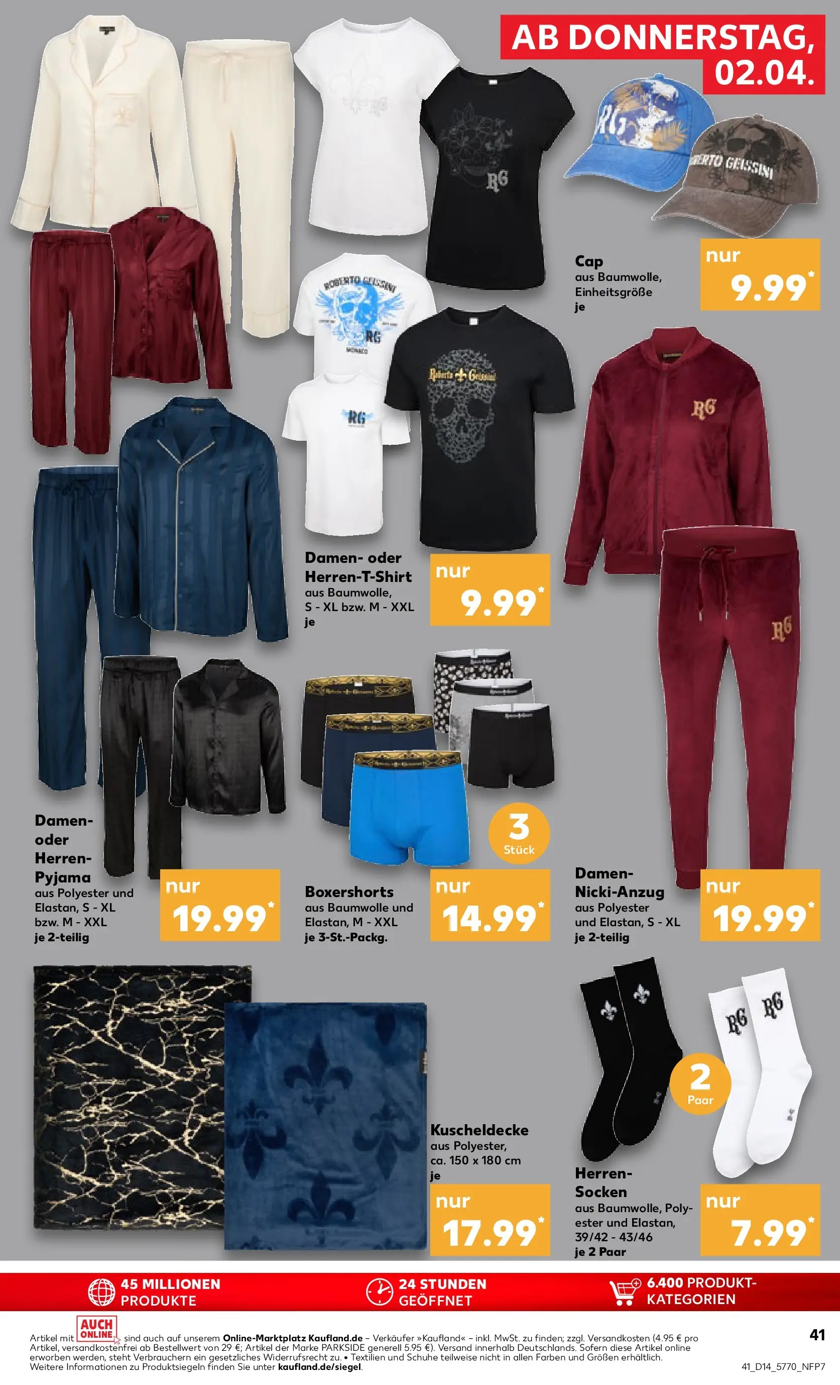 Prospekt Kaufland ab 02.04.2026 » Angebote Online zum Blättern | Seite: 41 | Produkte: T-Shirt, Socken, Pyjama, Boxer