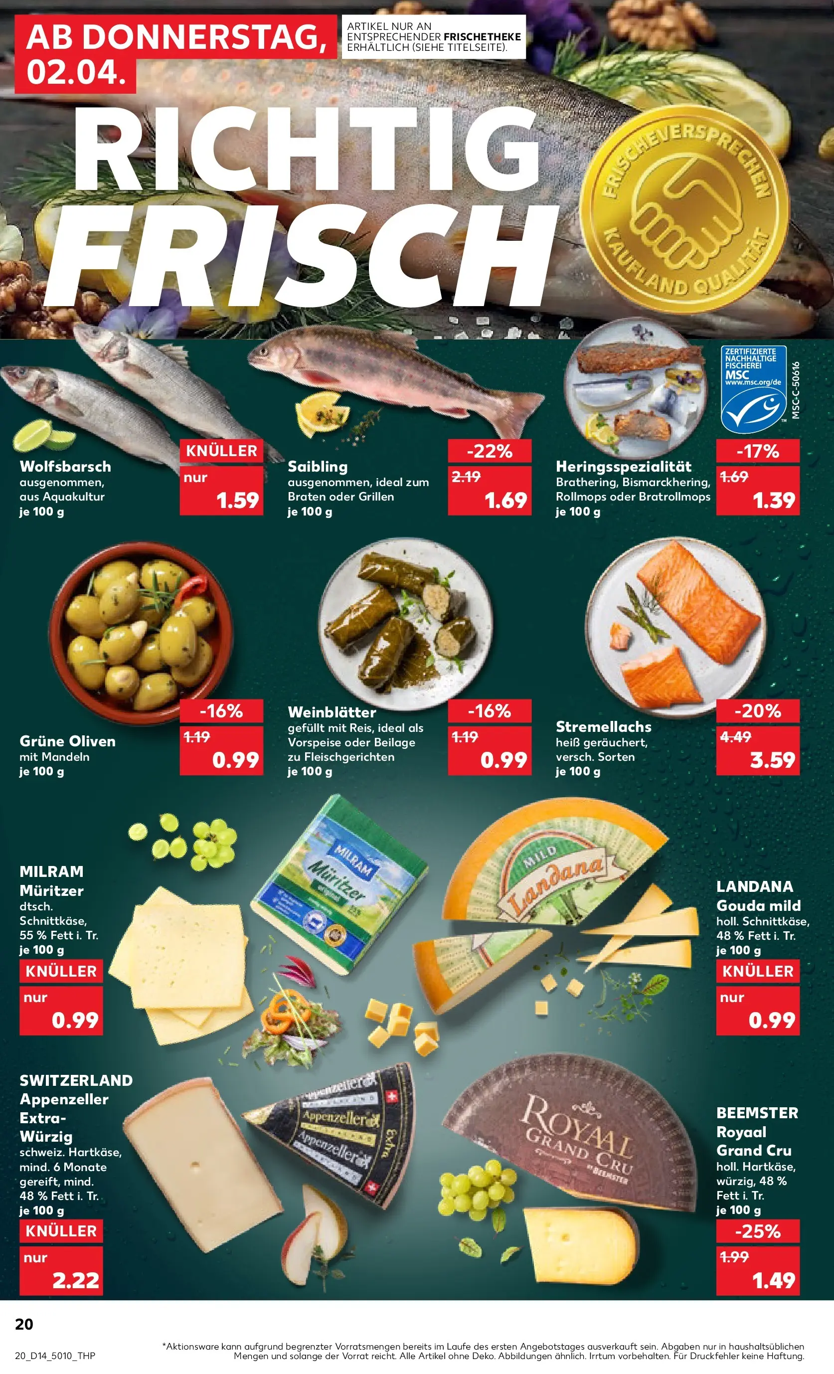 Prospekt Kaufland ab 02.04.2026 » Angebote Online zum Blättern | Seite: 20 | Produkte: Gouda, Mandeln, Milram