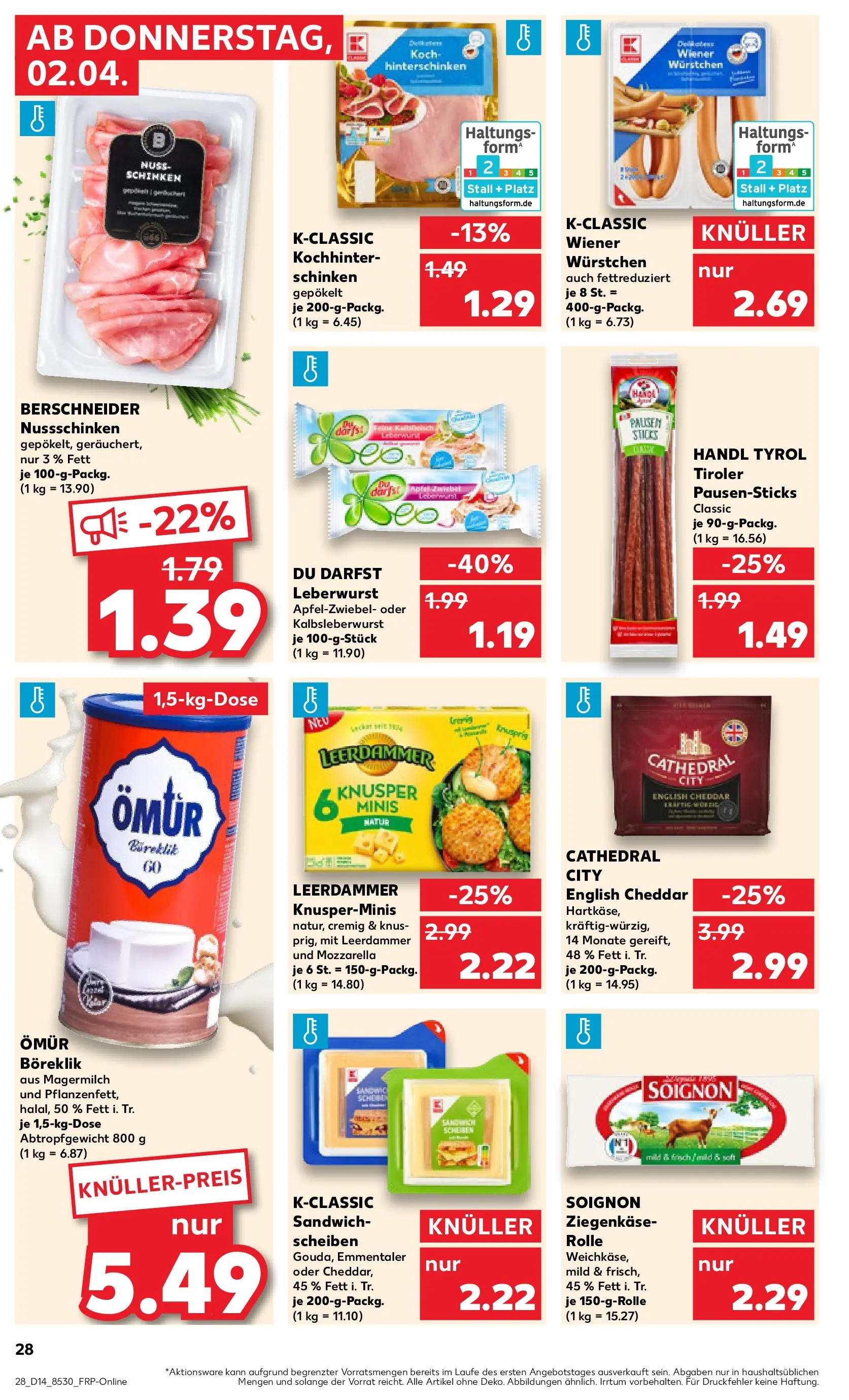 Prospekt Kaufland ab 30.03.2026 » Angebote und Werbung Online | Seite: 42 | Produkte: Wiener wurstchen, Mozzarella, Ziegenkäse, Leerdammer Prospekt Kaufland ab 30.03.2026 » Angebote Online zum Blättern | Seite: 42 | Produkte: Wiener wurstchen, Mozzarella, Ziegenkäse, Leerdammer