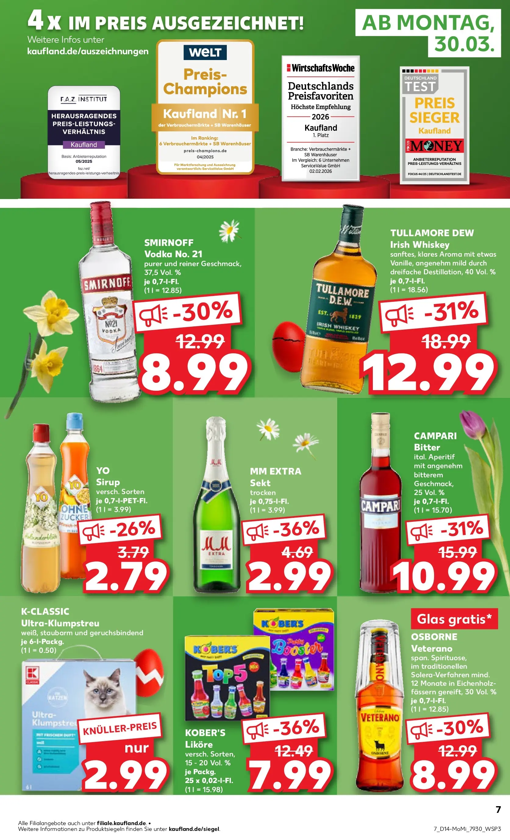 Prospekt Kaufland ab 30.03.2026 » Angebote Online zum Blättern | Seite: 7 | Produkte: Osborne, Campari, Sirup, Whiskey