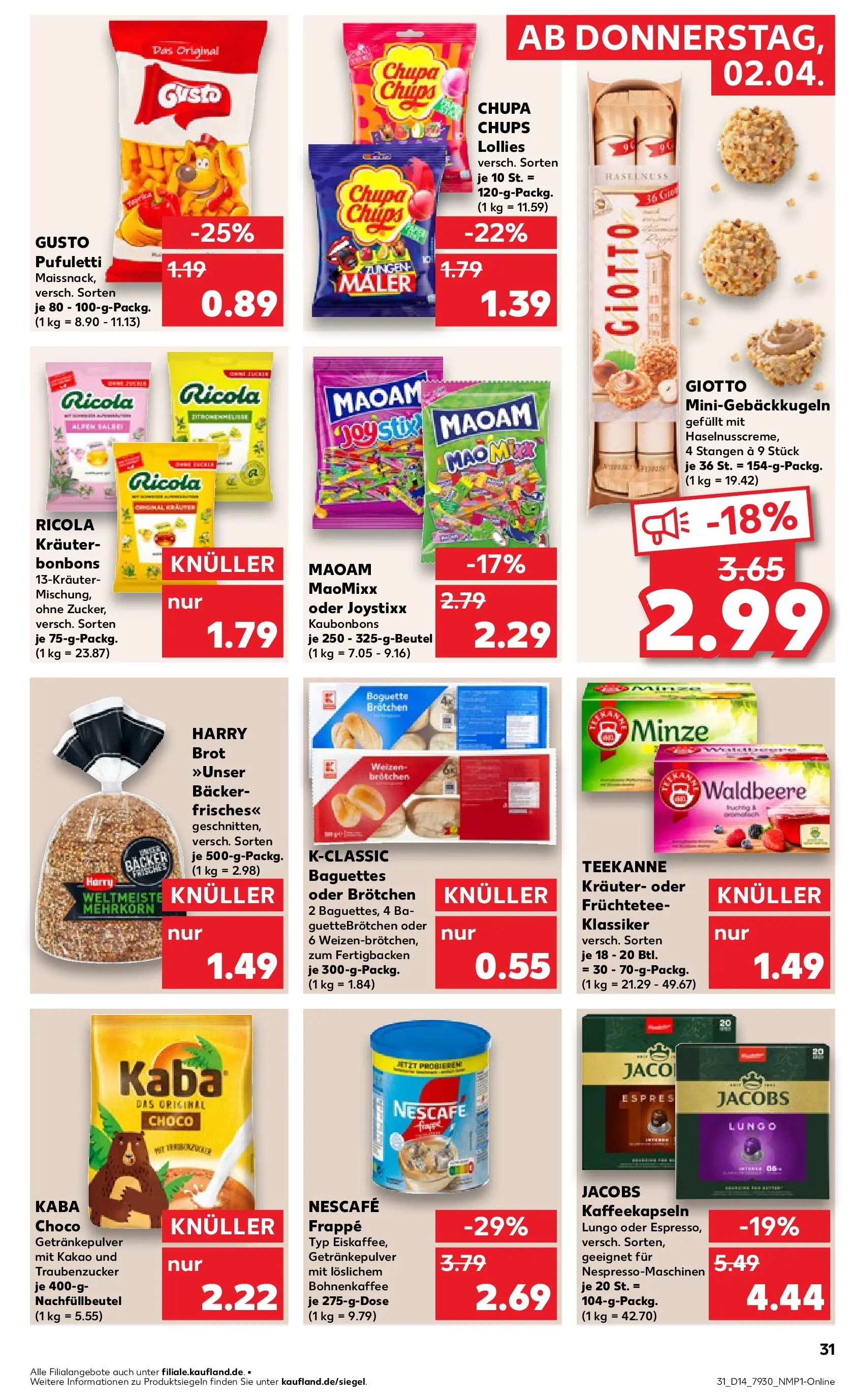 Prospekt Kaufland ab 30.03.2026 » Angebote Online zum Blättern | Seite: 45 | Produkte: Nescafe, Baguette, Teekanne, Brot