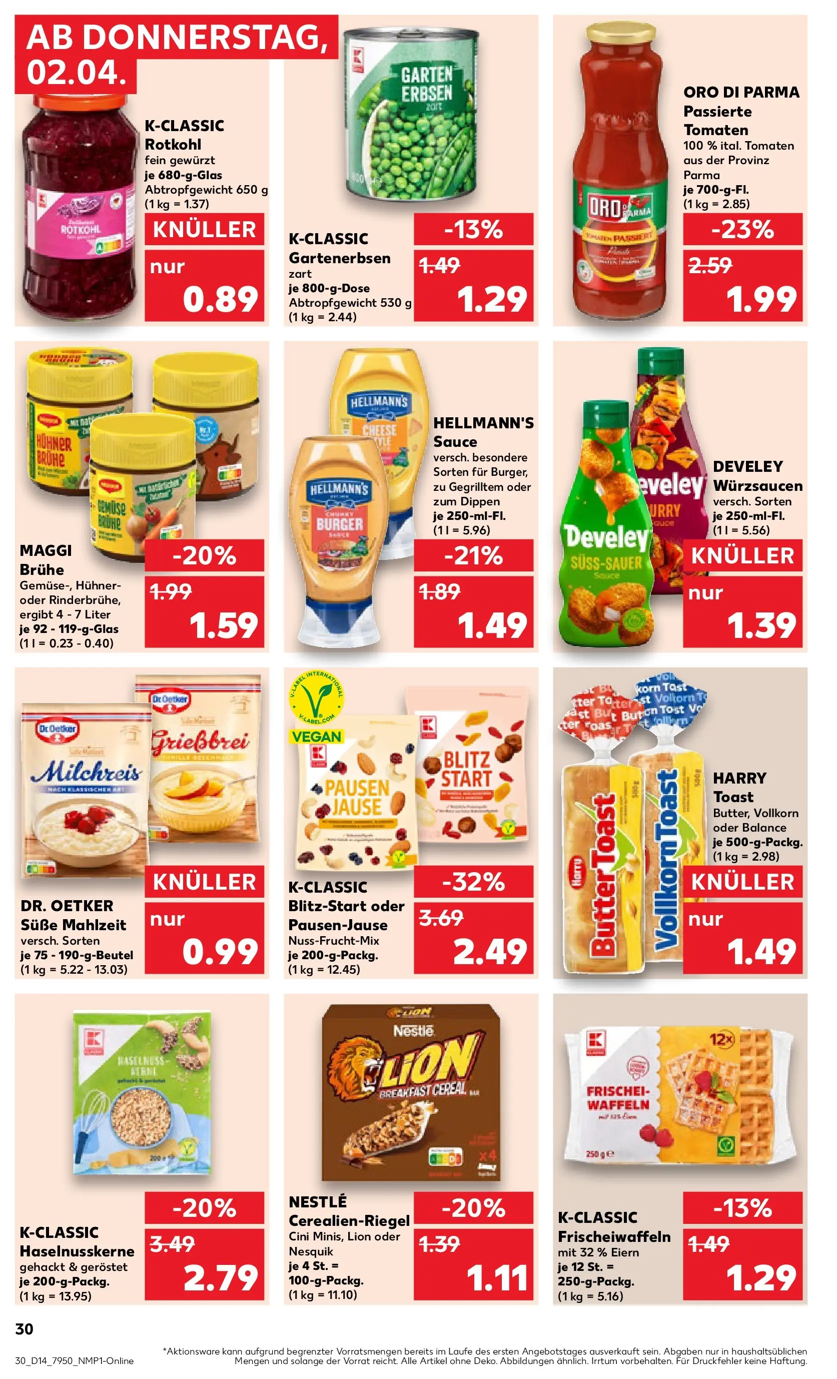 Prospekt Kaufland ab 30.03.2026 » Angebote Online zum Blättern | Seite: 46 | Produkte: Nesquik, Maggi, Waffeln, Erbsen