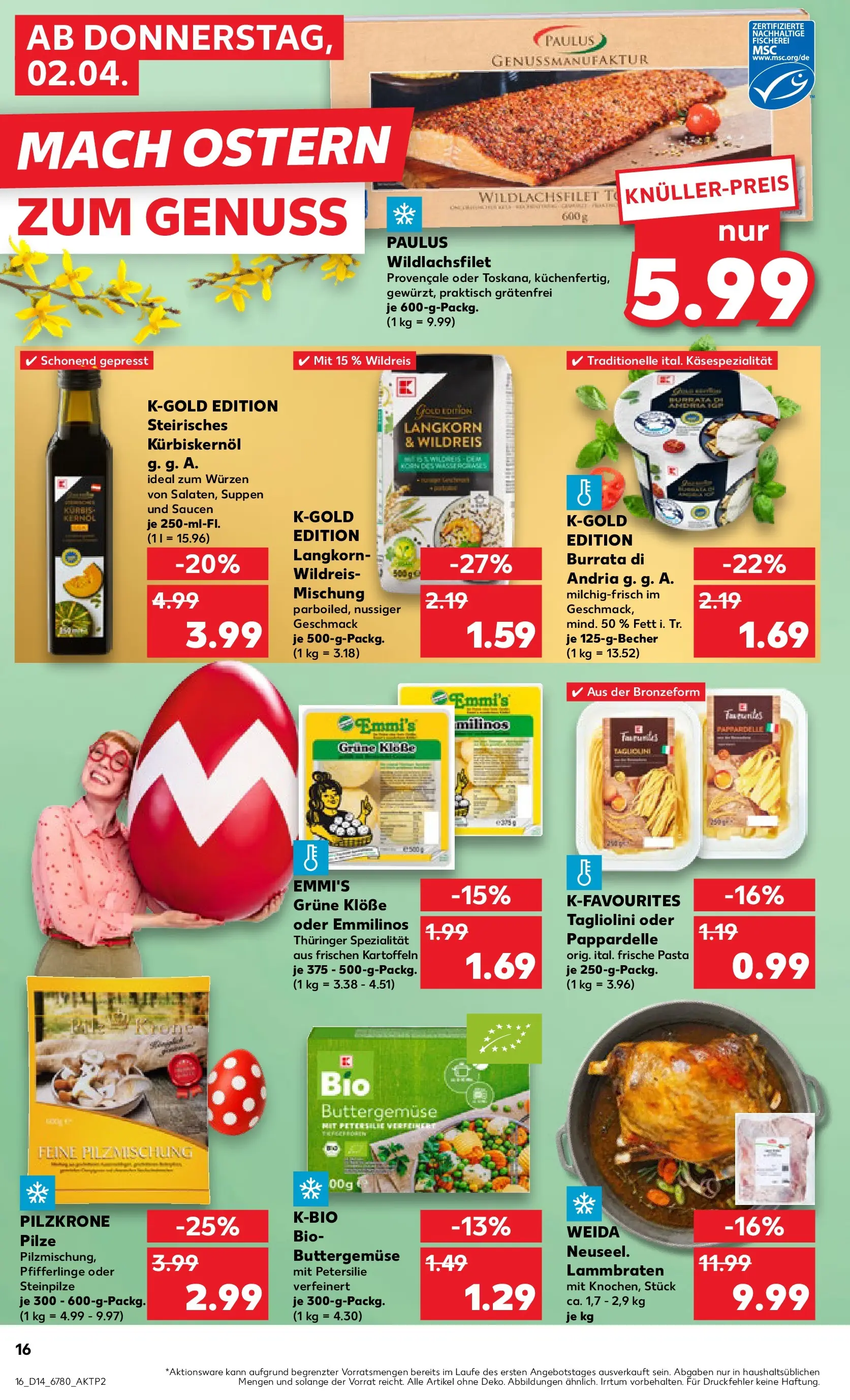 Prospekt Kaufland ab 29.03.2026 » Angebote und Werbung Online | Seite: 30 | Produkte: Butter, Burrata, Kartoffeln, Pasta Prospekt Kaufland ab 29.03.2026 » Angebote Online zum Blättern | Seite: 30 | Produkte: Butter, Burrata, Kartoffeln, Pasta