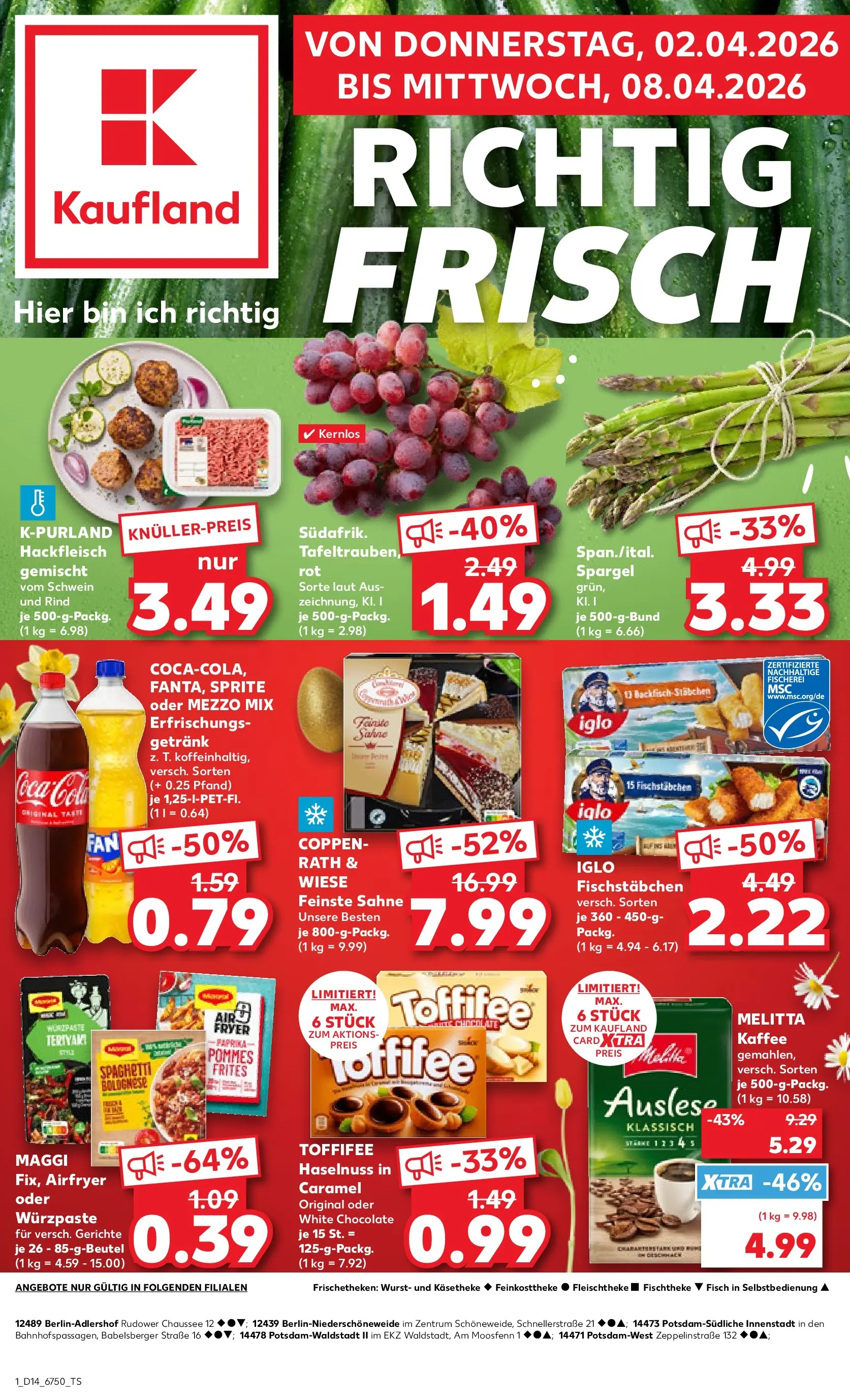 Prospekt Kaufland ab 30.03.2026 » Angebote Online zum Blättern | Seite: 15 | Produkte: Mezzo mix, Cola, Iglo, Pommes