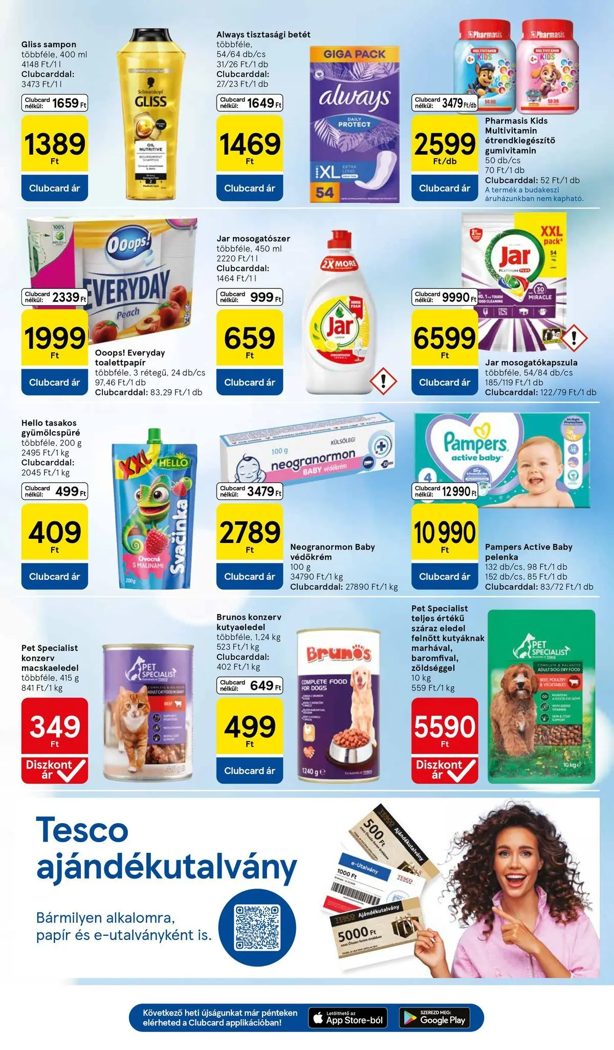 Tesco - Tesco újság érvényessége 2026.04.01-ig - 2026.03.26.-tól - online | Oldal: 7 | Termékek: Macskaeledel, Pelenka, Sampon, Multivitamin
