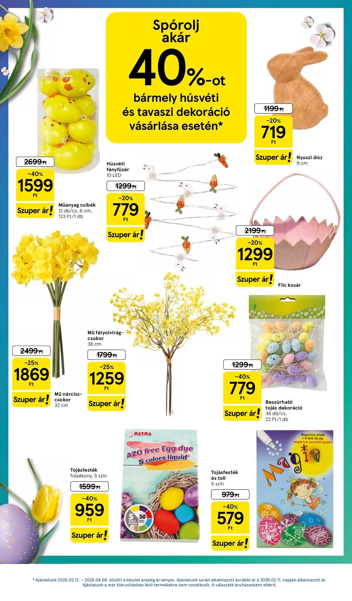 Tesco - Tesco újság érvényessége 2026.04.01-ig - 2026.03.26.-tól - online | Oldal: 13 | Termékek: Tojásfesték, Kosár, Tojás, Dekoráció